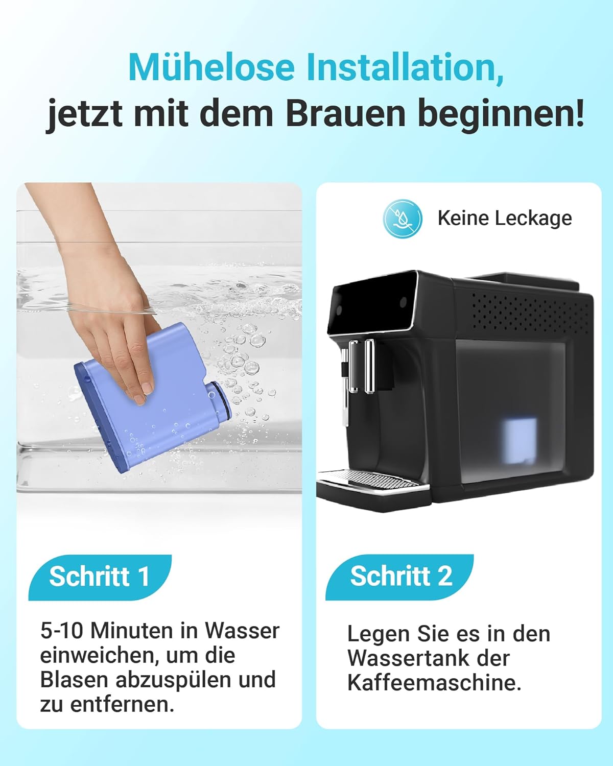 12 x Ersatzwasserfilter für Philips Kaffeemaschinen, 12 Stück (1er Pack)