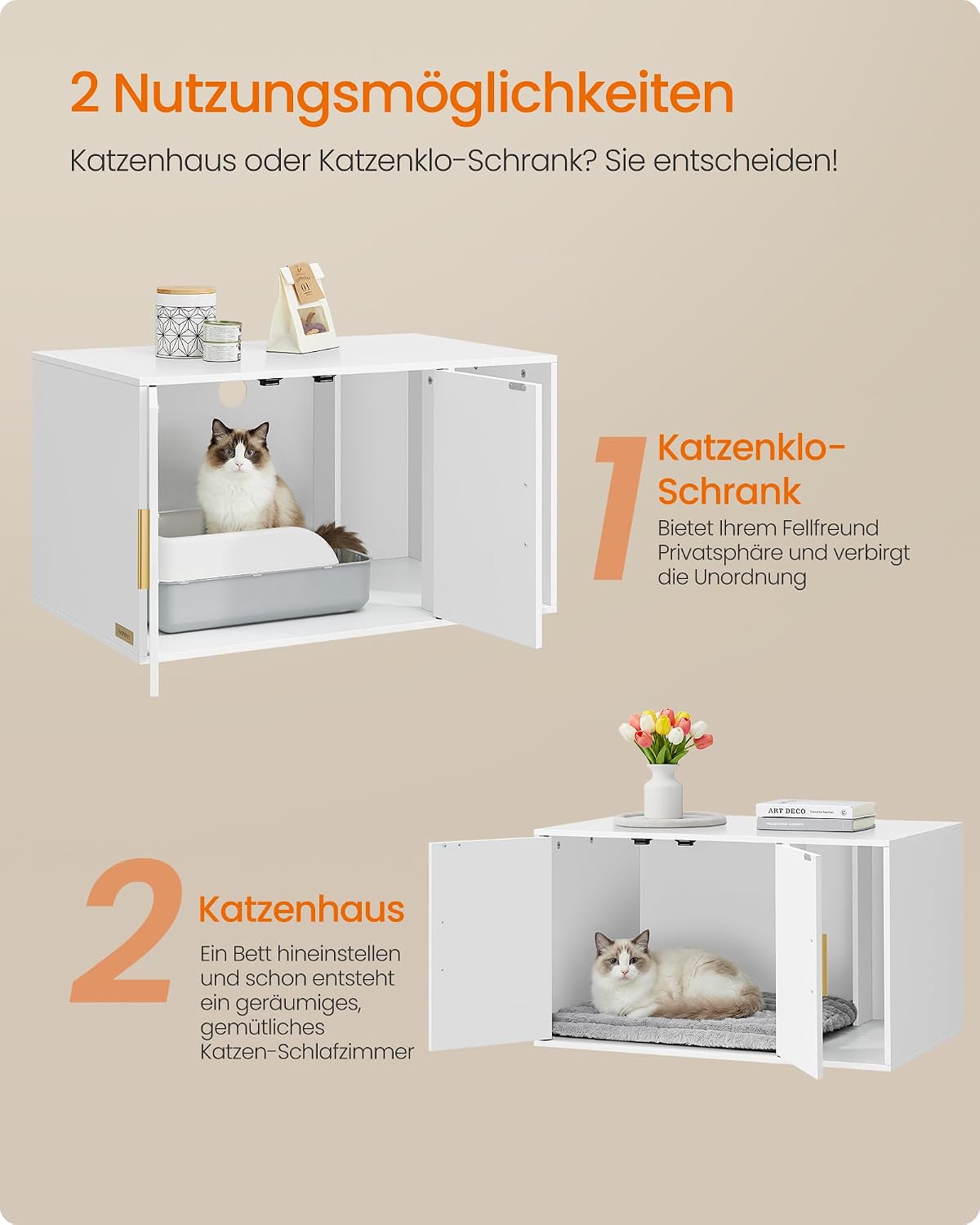 Custos Kollektion Katzenklo-Schrank mit Doppeltüren und Vordereingang