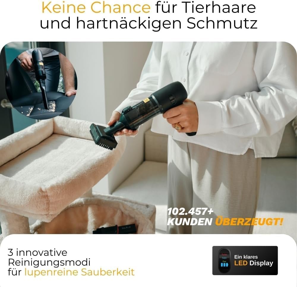 Turbotastic Pro 2 Handstaubsauger mit HEPA-Filter, Himmelblau Premium Set
