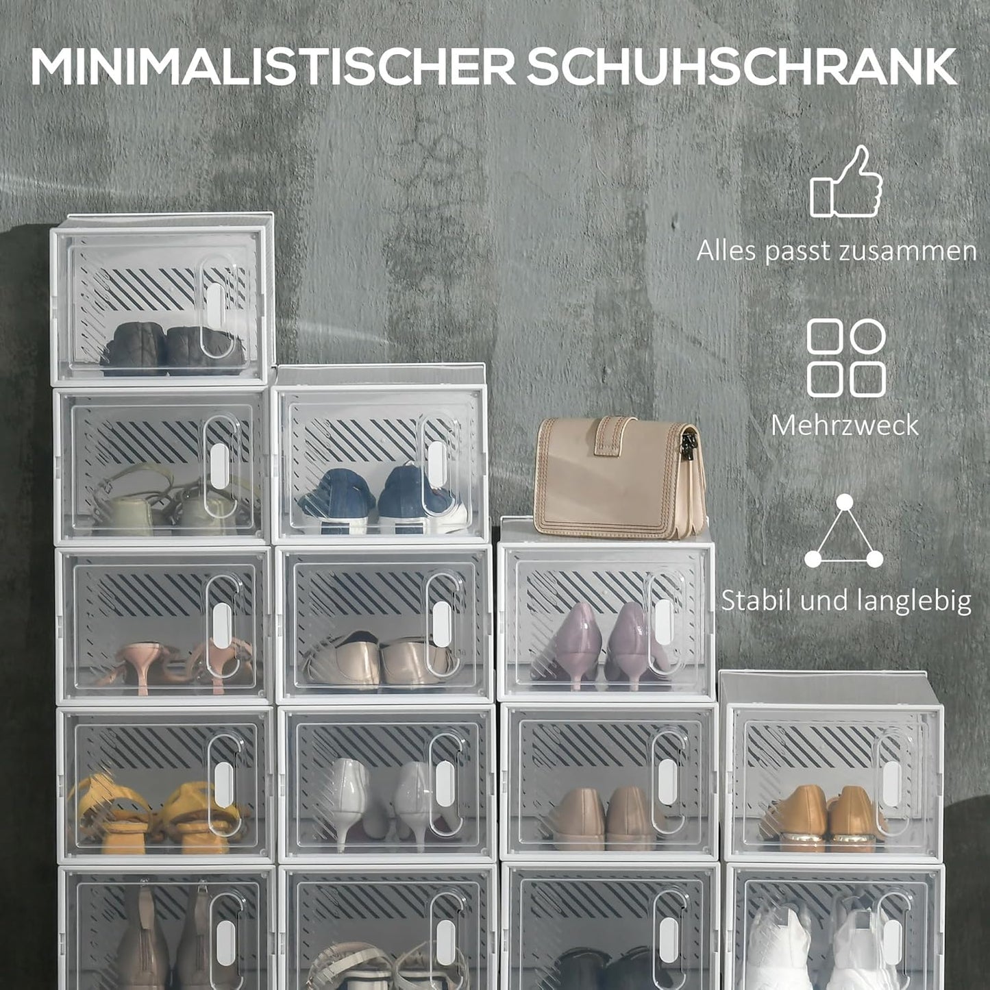 DIY Schuhschrank Kunststoff Transparent, 18