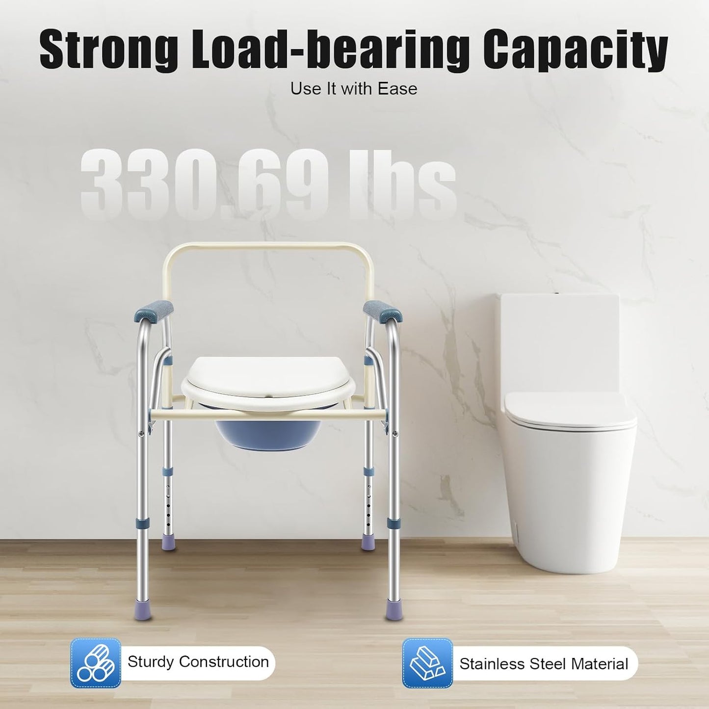 Faltbarer Duschstuhl mit Toilettensitz