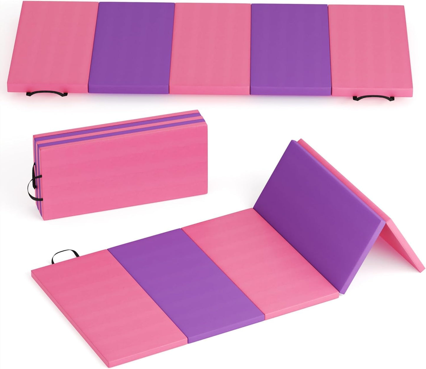 Klappbare Turnmatte mit Tragegurt (185x78x3.2 cm), Pink&Purple 185*78*3.2 cm