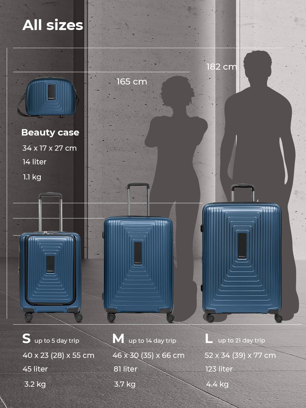 Essentials 14 Beautycase 34 cm, Dark Blue Metallic Beauty Case (34 cm)