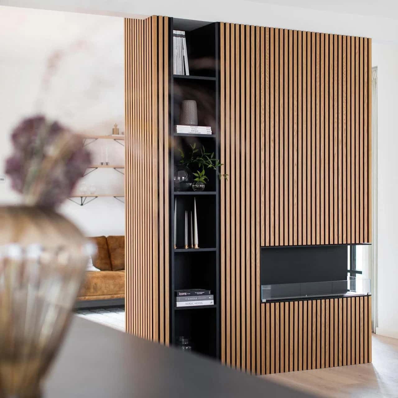 Akustikpaneele Comfort, schalldämmend, Teak 0.6W x 1.4L m