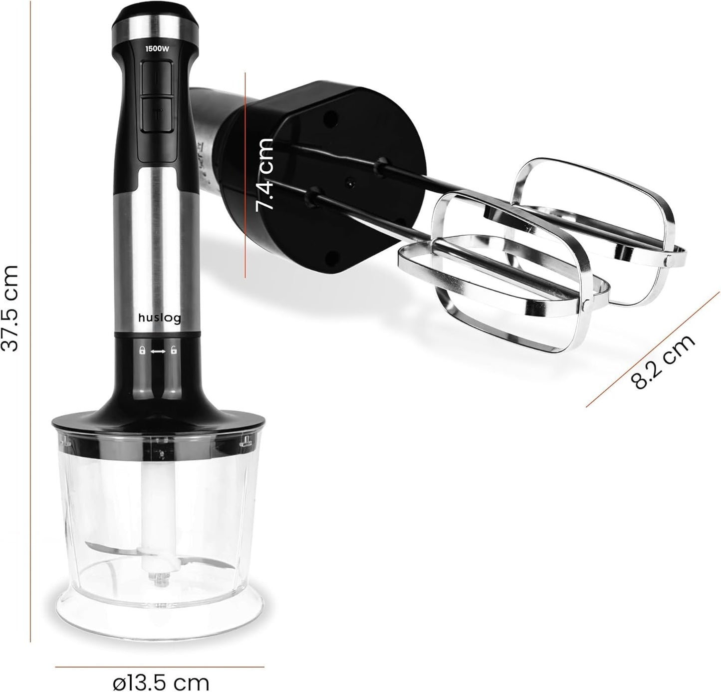 Stabmixer-Set, Silber 6.5 cm x 6.5 cm x 41 cm