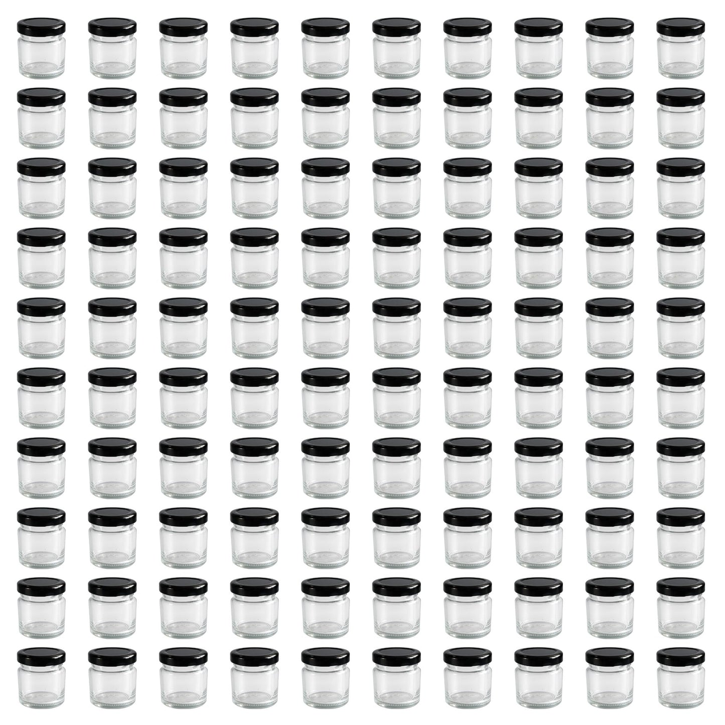 Mini Marmeladengläser-Set, Schwarz 37 ml 100
