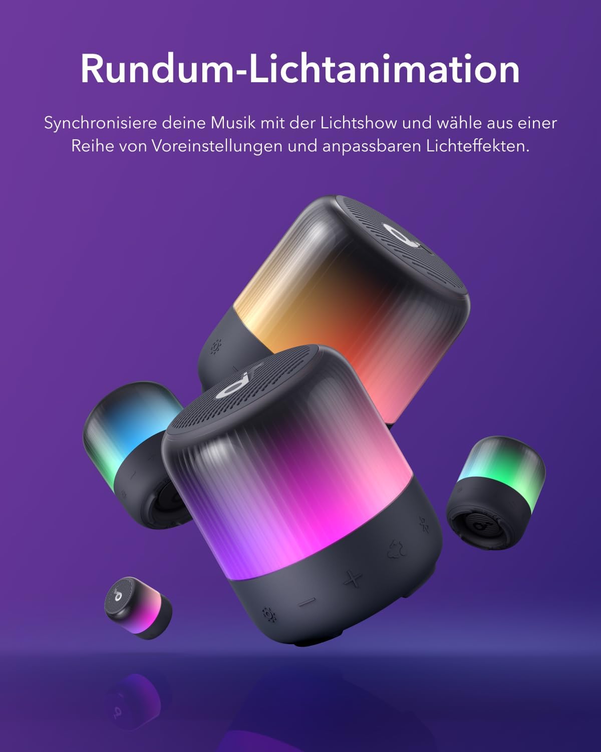 Glow Mini Bluetooth-Lautsprecher mit Lichtshow