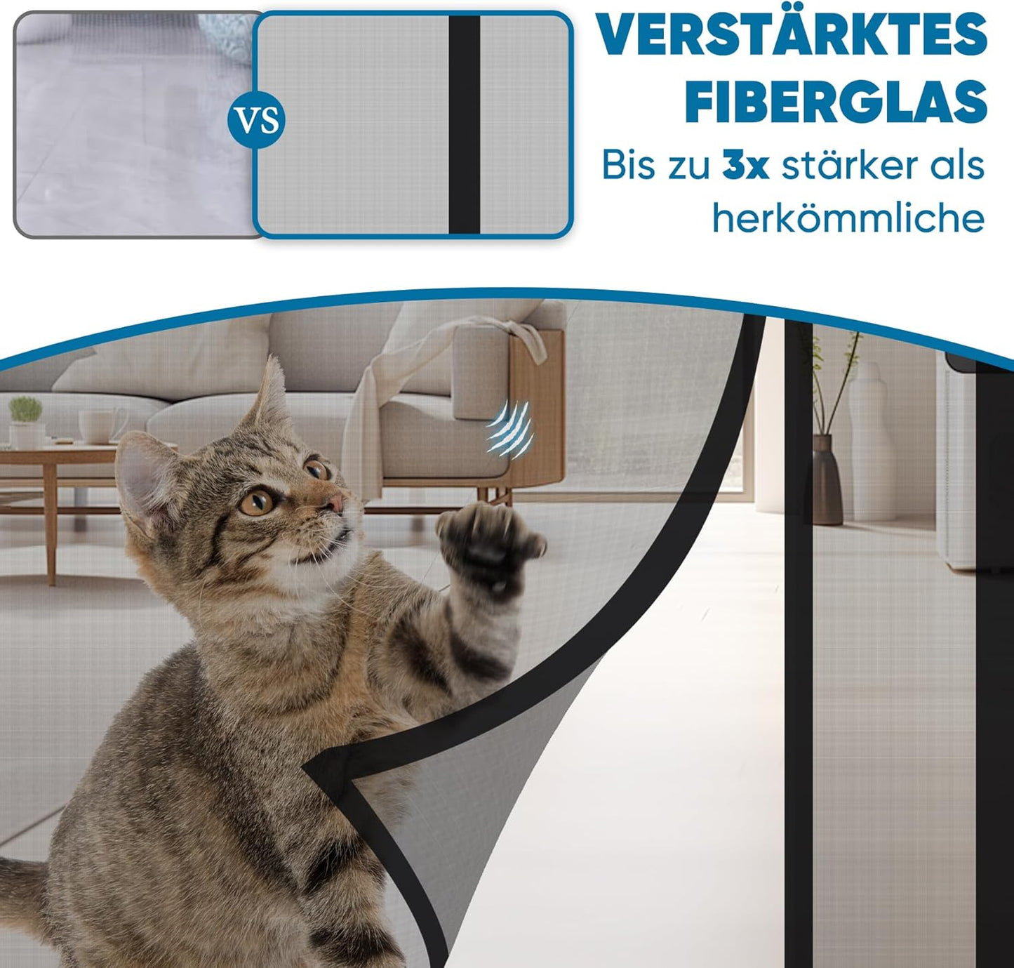 Fliegengitter Magnetvorhang für Türen (85x205cm), 85x205cm