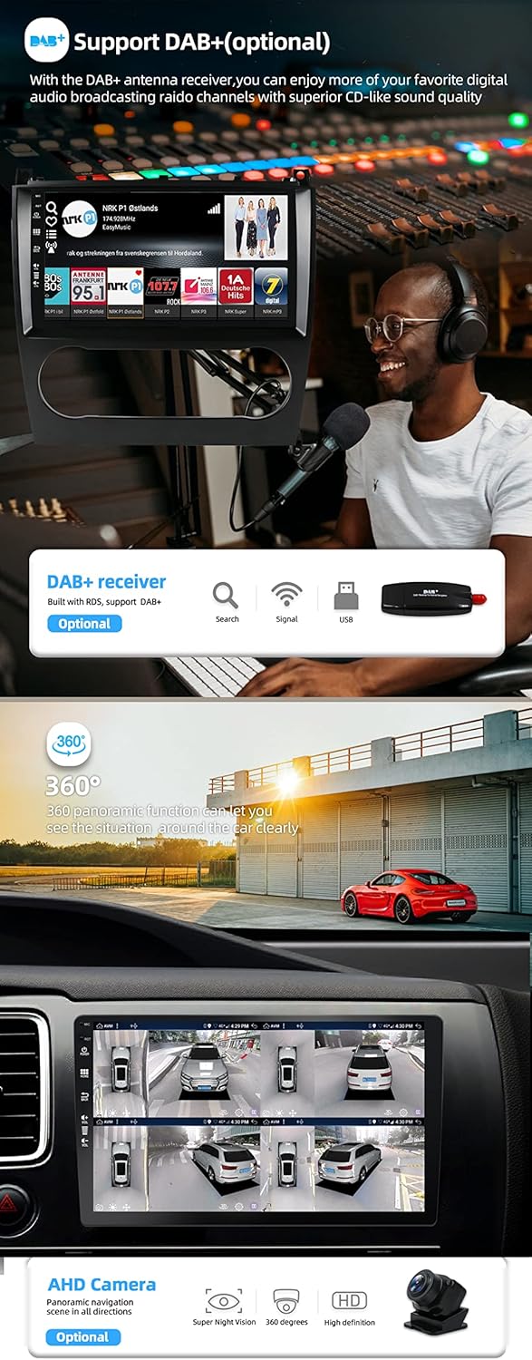 Autoradio Android 13, 9 Zoll für Mercedes-Benz C-Class