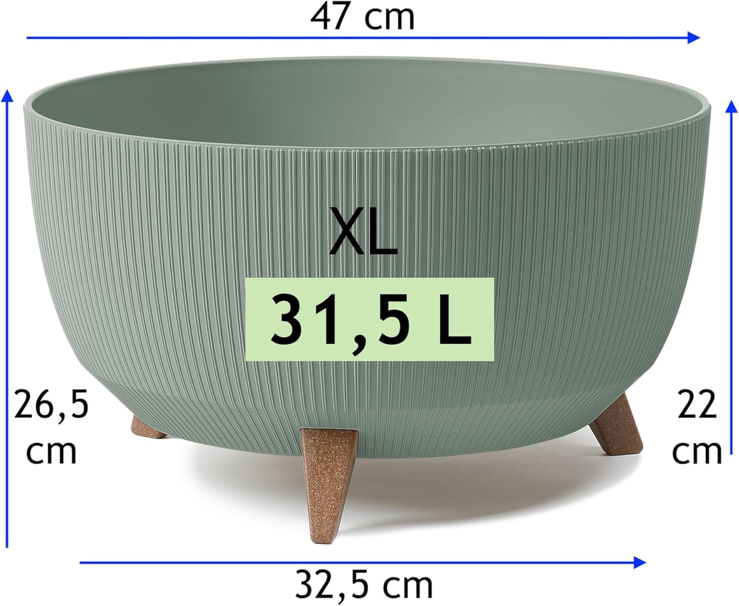 Blumentopf Schale, Grün XL - 47 cm