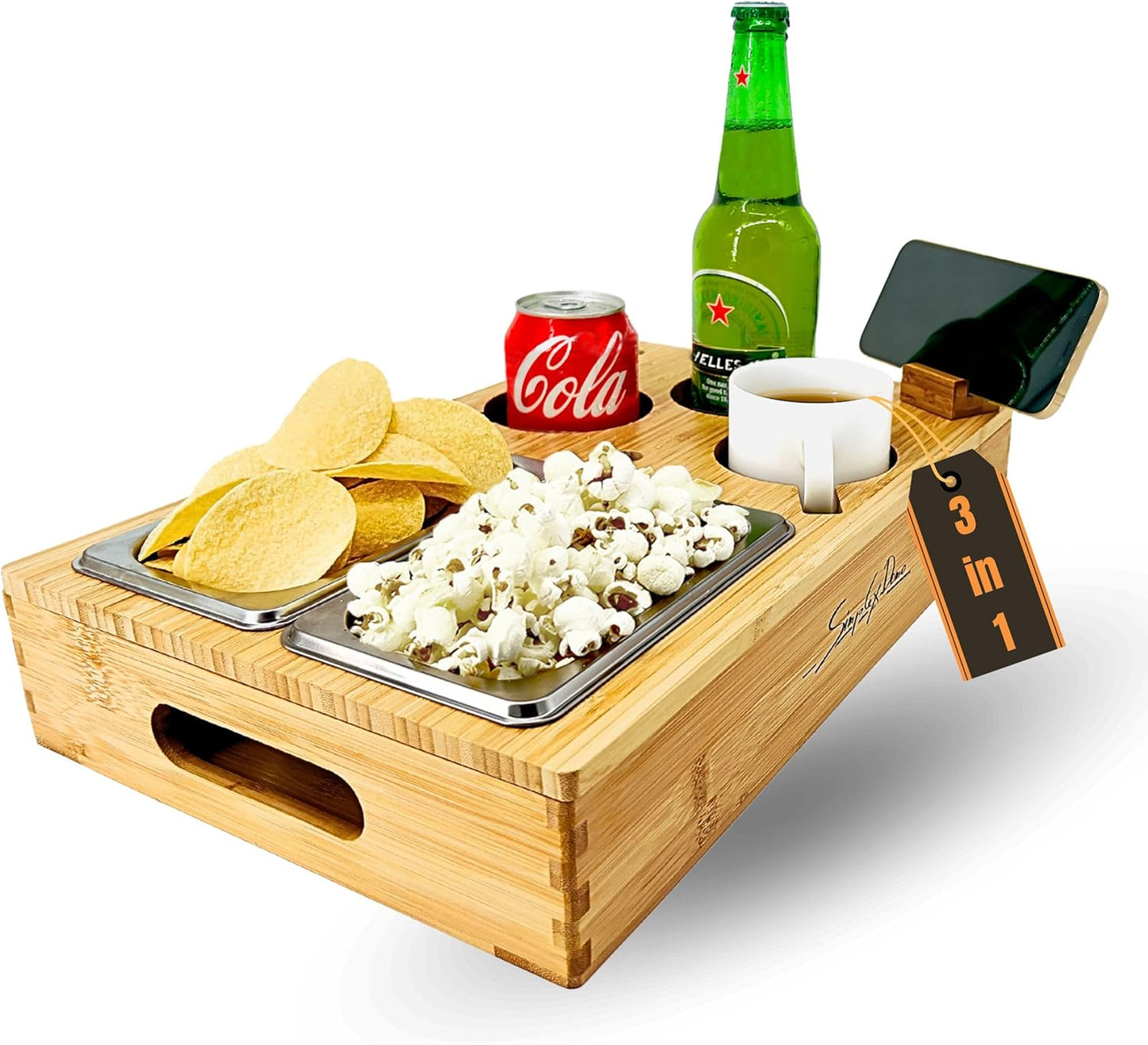 Couchbar Snackbox mit Getränkehalter