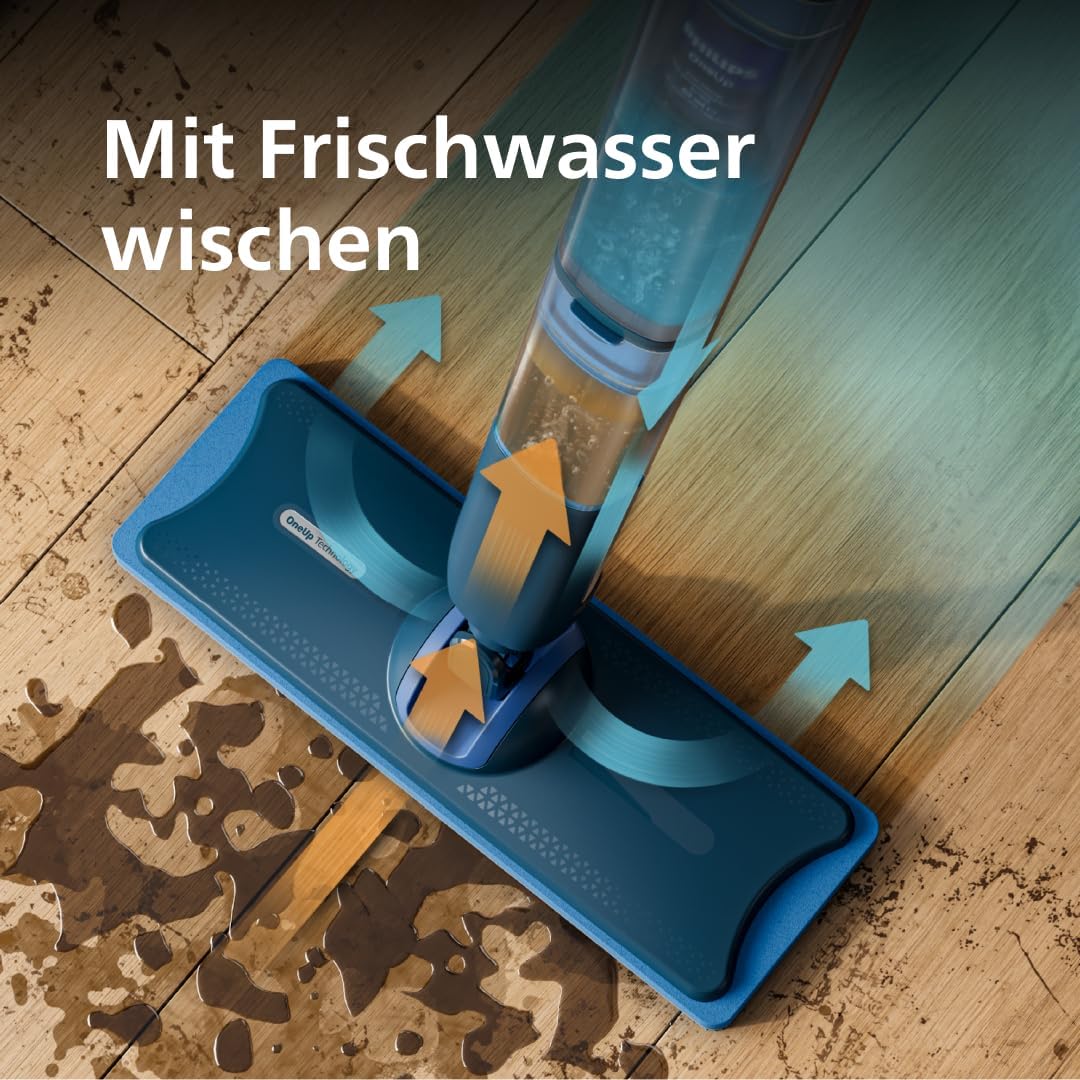 Elektrischer Wischmopp OneUp 5000 Serie mit 360° Drehgelenk, 5000 Series, 2 Feuchtigkeitseinstellungen