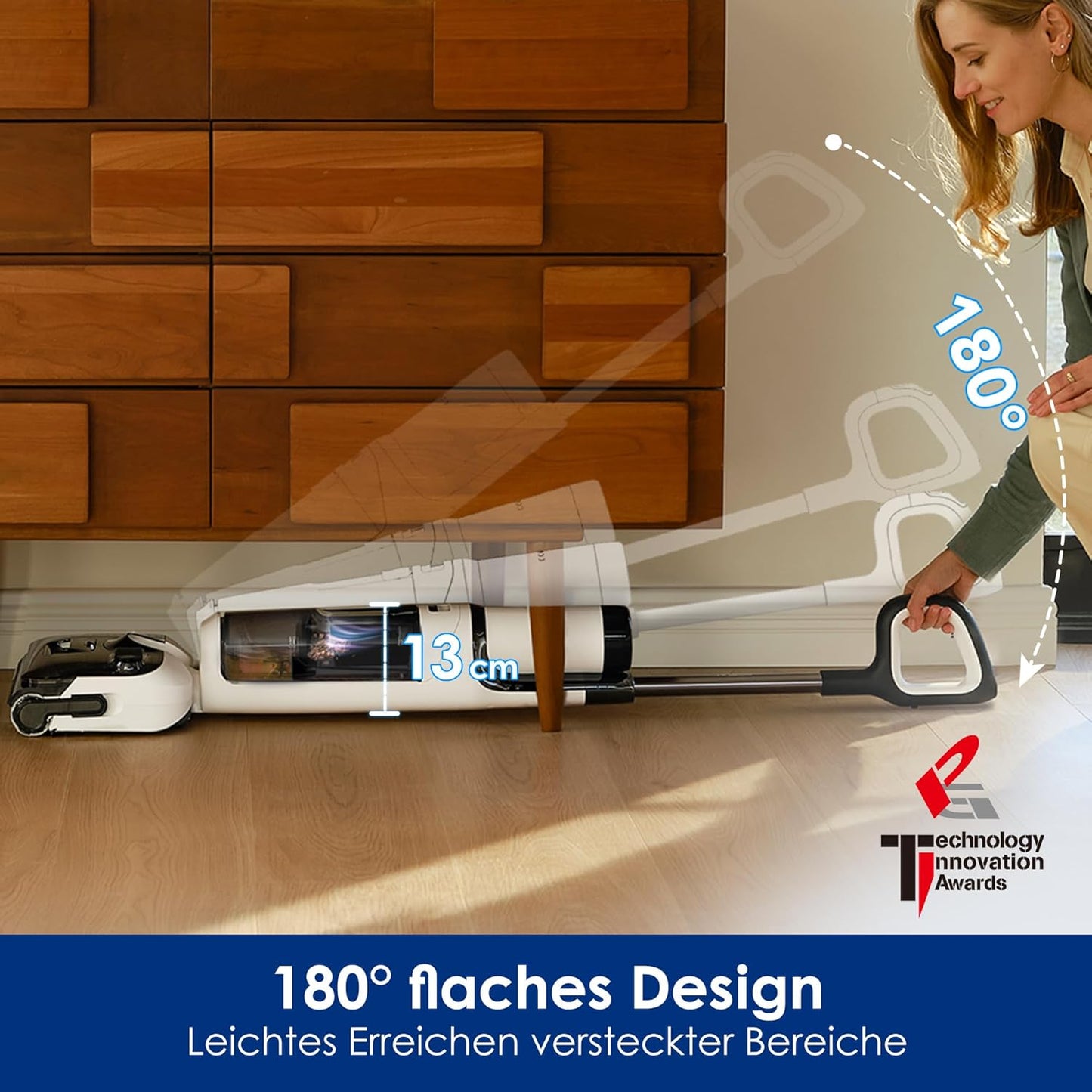 Nass-Trockensauger mit 180°-Flachdesign, Floor One Stretch S6