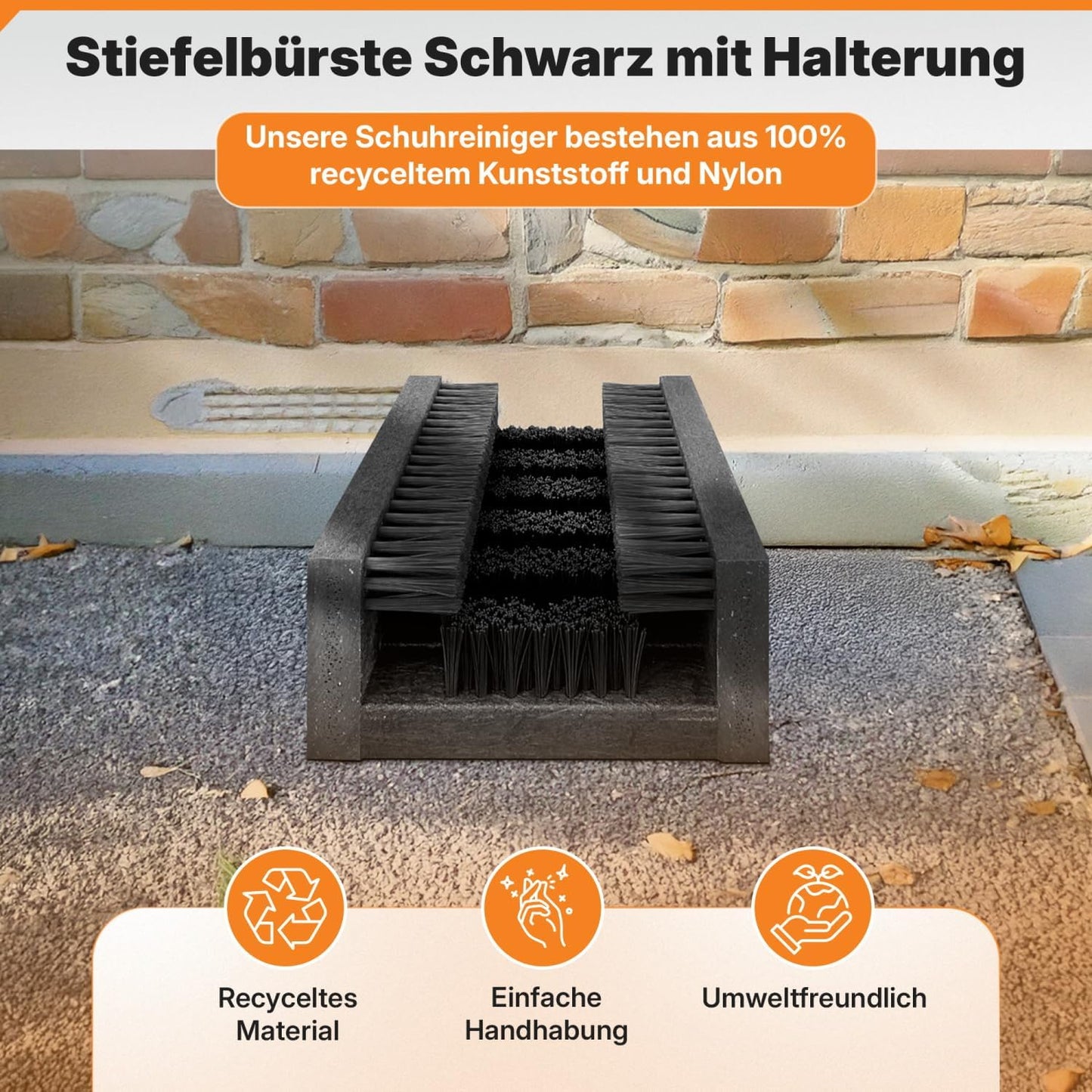 Robuster Schuhabstreifer, 30x27cm Schwarz