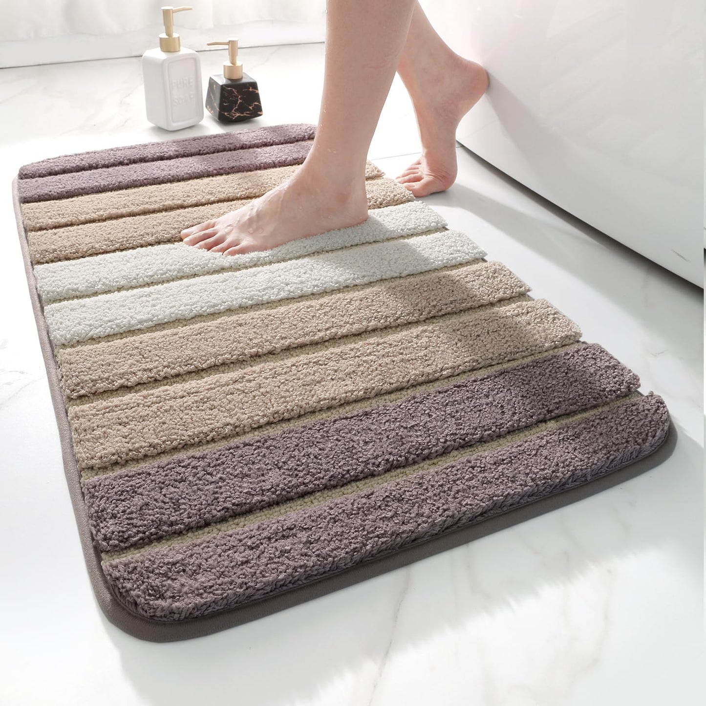 Rutschfeste Badematte, 50 x 80 cm, 50 x 80 cm (Rechteckig) Beige