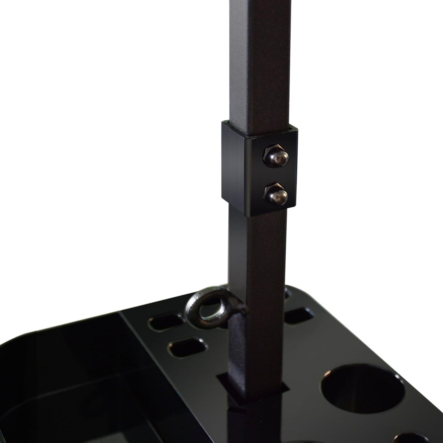 Fellpflege-Arm, höhenverstellbar mit Haunch-Halter, Schwarz