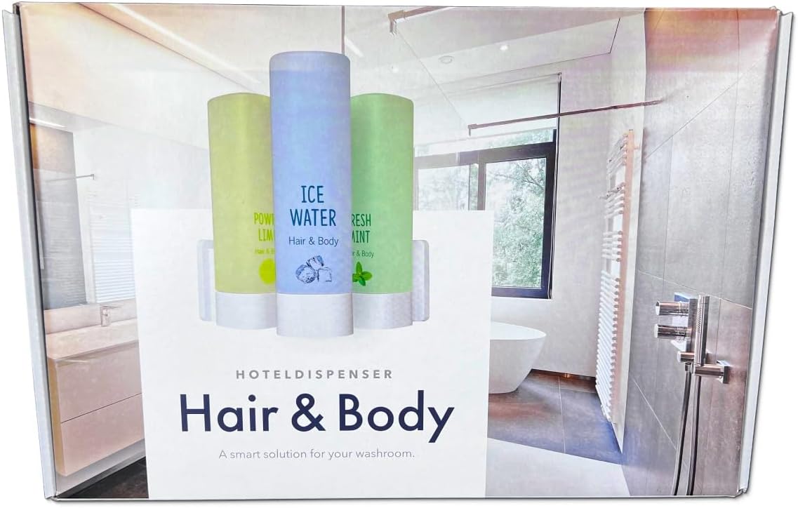 4-teiliges Dusch- und Haarshampoo Starter-Kit mit Wandhalterung