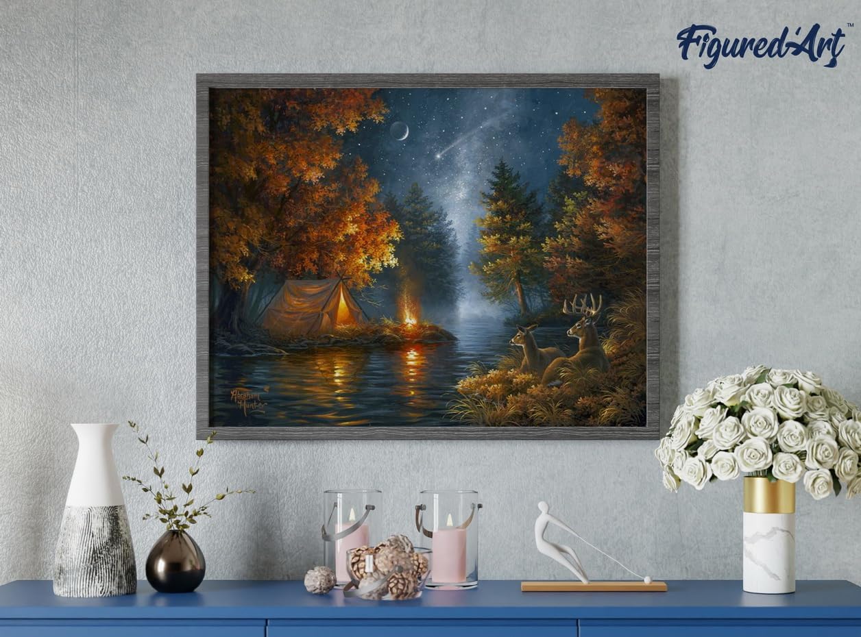 Malen nach Zahlen - Zelten unter dem Sternenhimmel, Zelten unter dem Sternenhimmel 40x50cm Mit Keilrahmen (nicht gespannt)