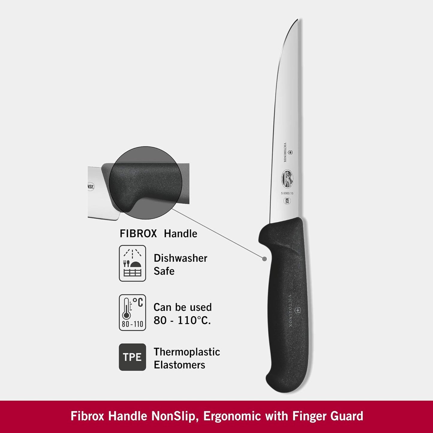 Fibrox Ausbeinmesser, 15 cm / Schwarz