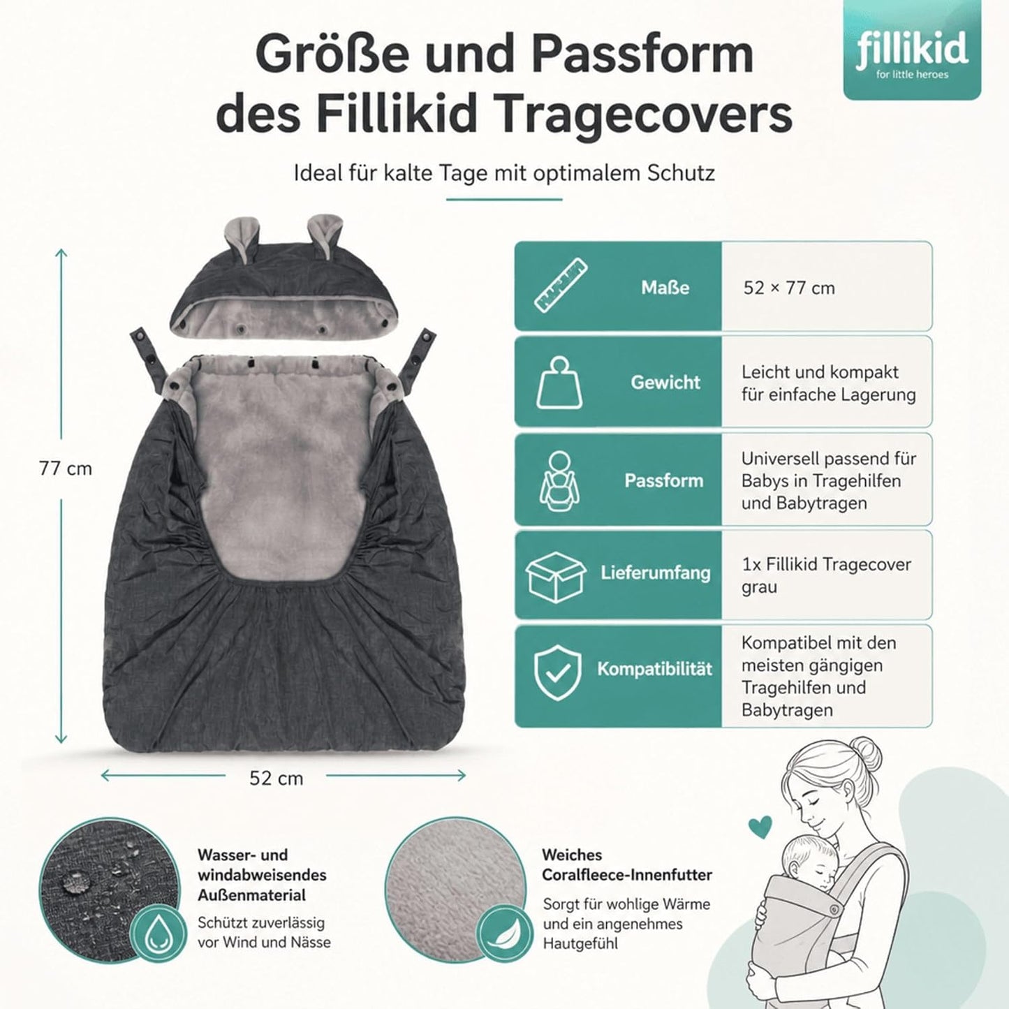 Universal-Tragecover für Kindertrage