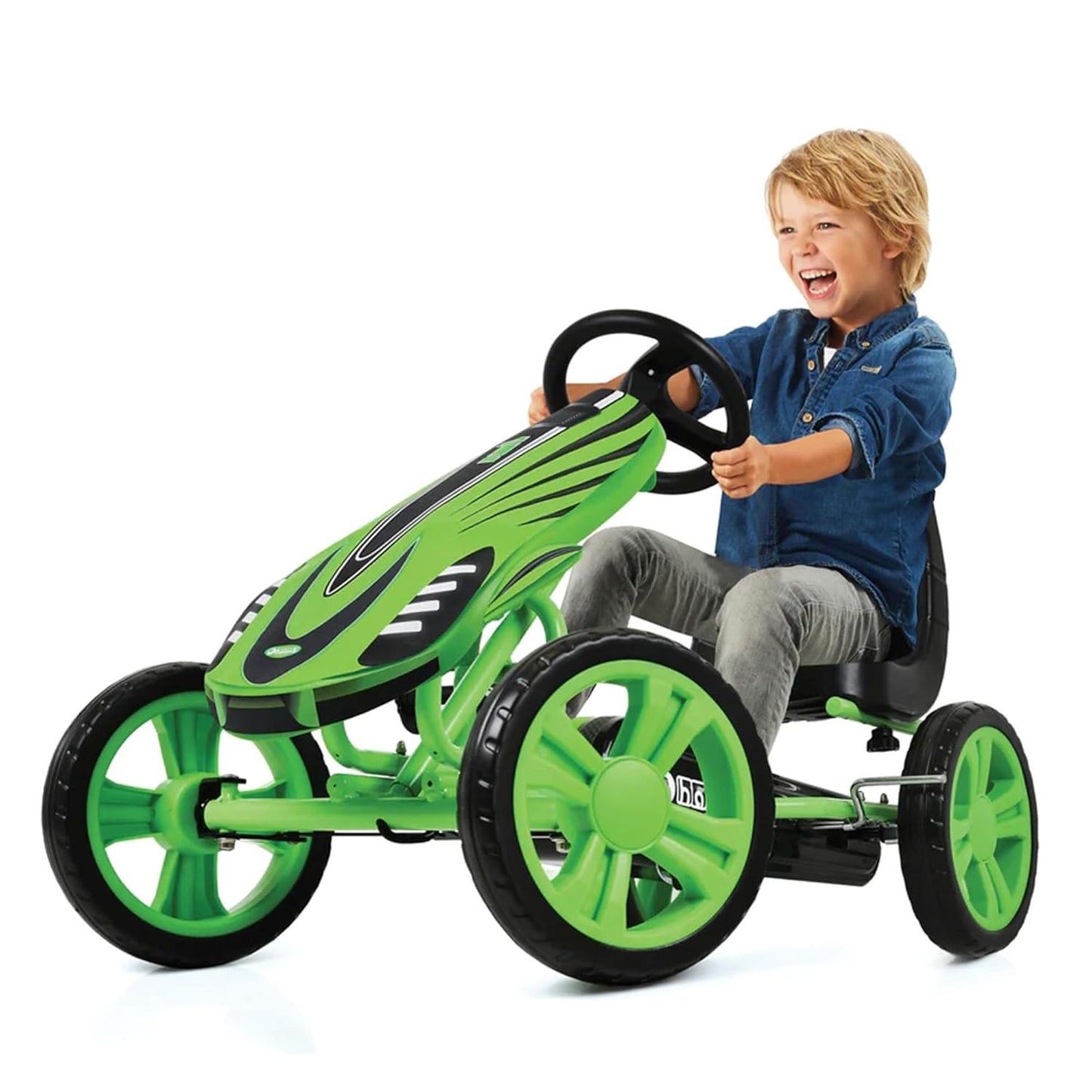 Go-Kart Speedster mit Pedalantrieb und Handbremse, grün