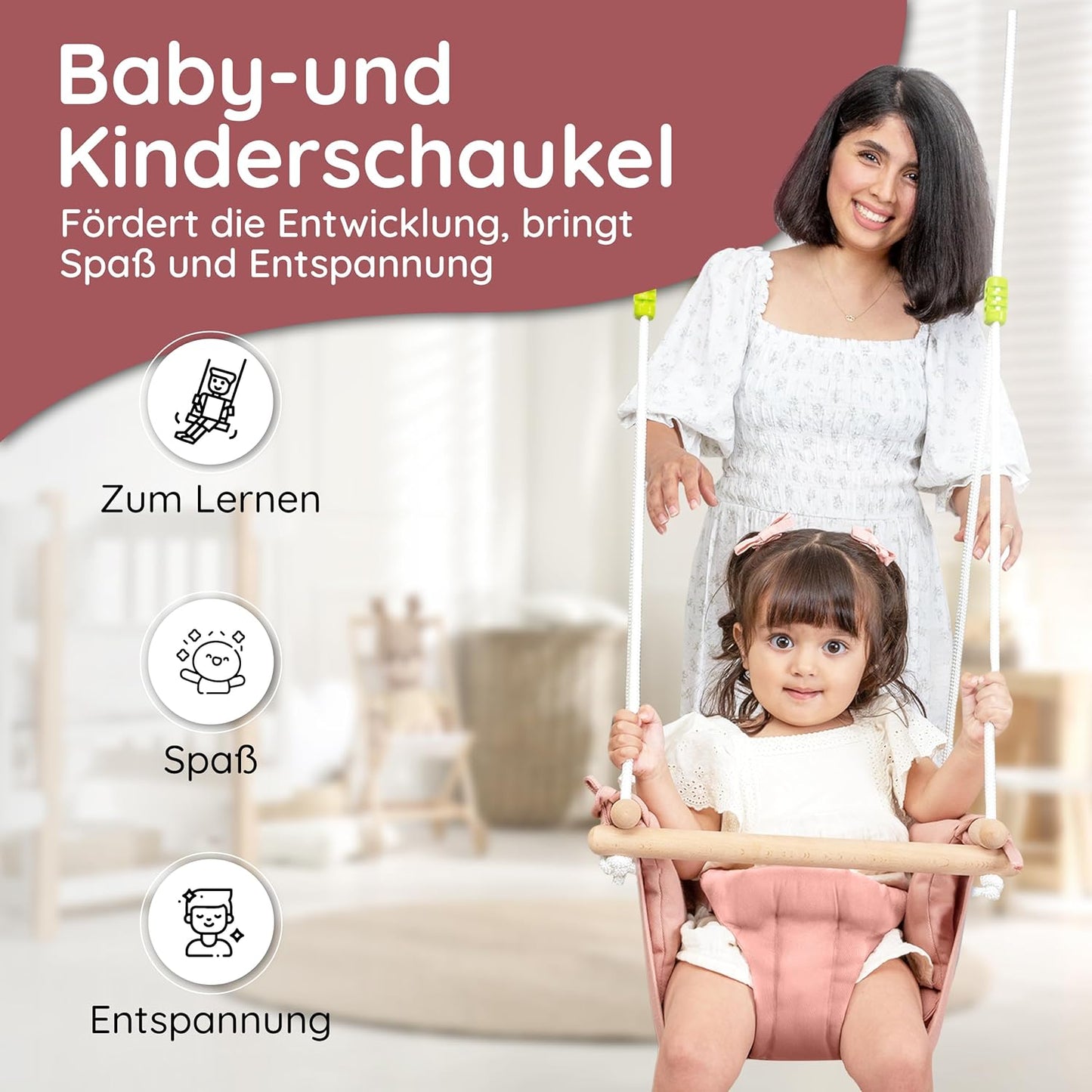 Baby und Kinderschaukel, Rosa
