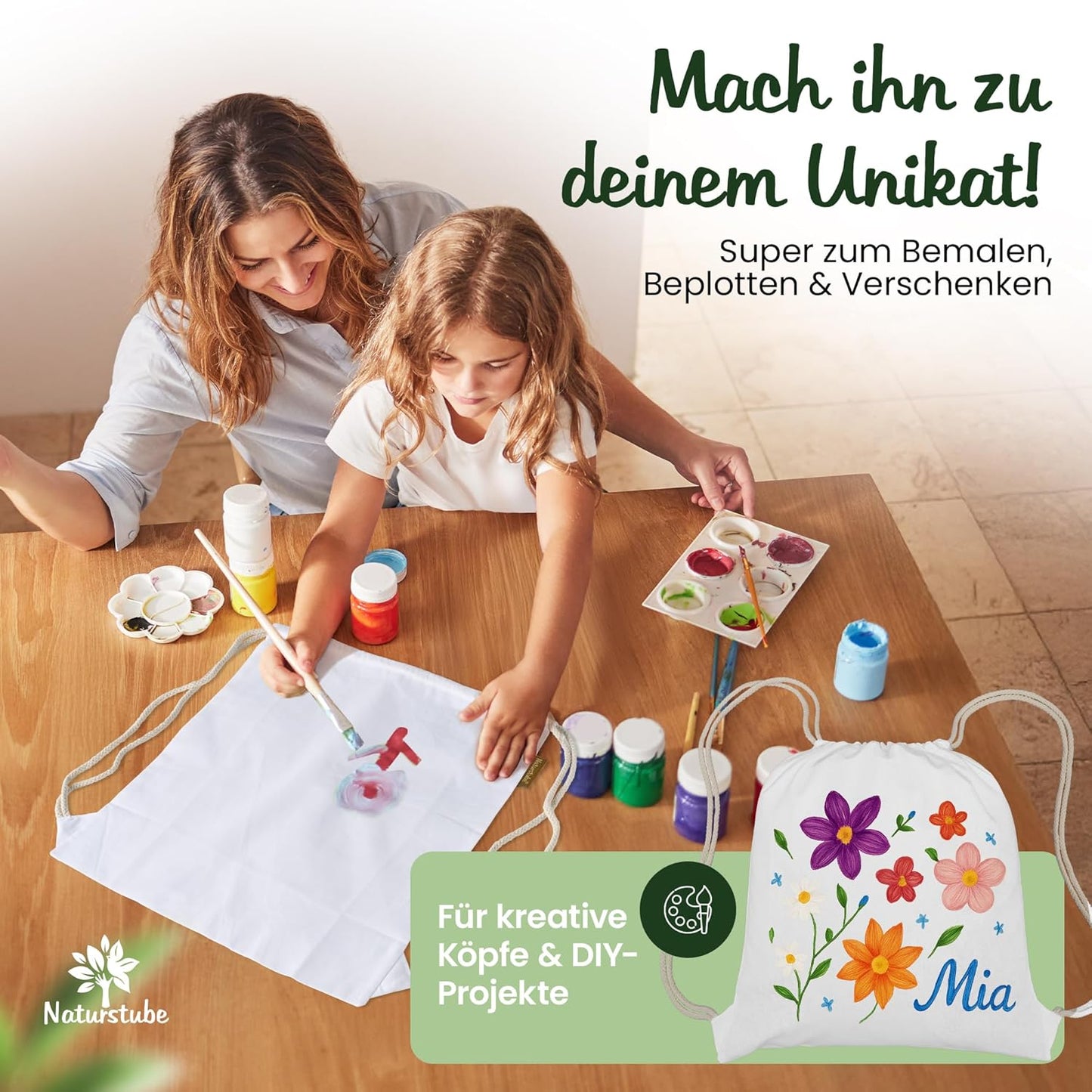 10er-Set Turnbeutel, Weiss