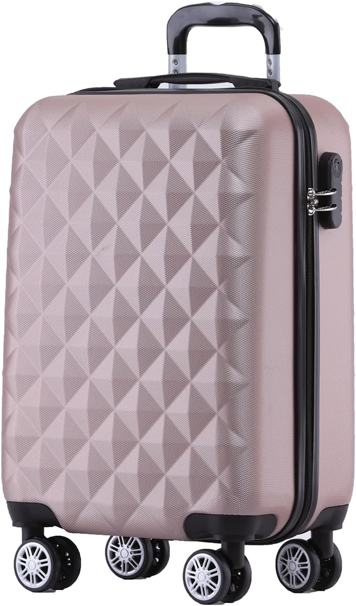 Zwillingsrollen Hartschalenkoffer-Set M, Rosa Gold M