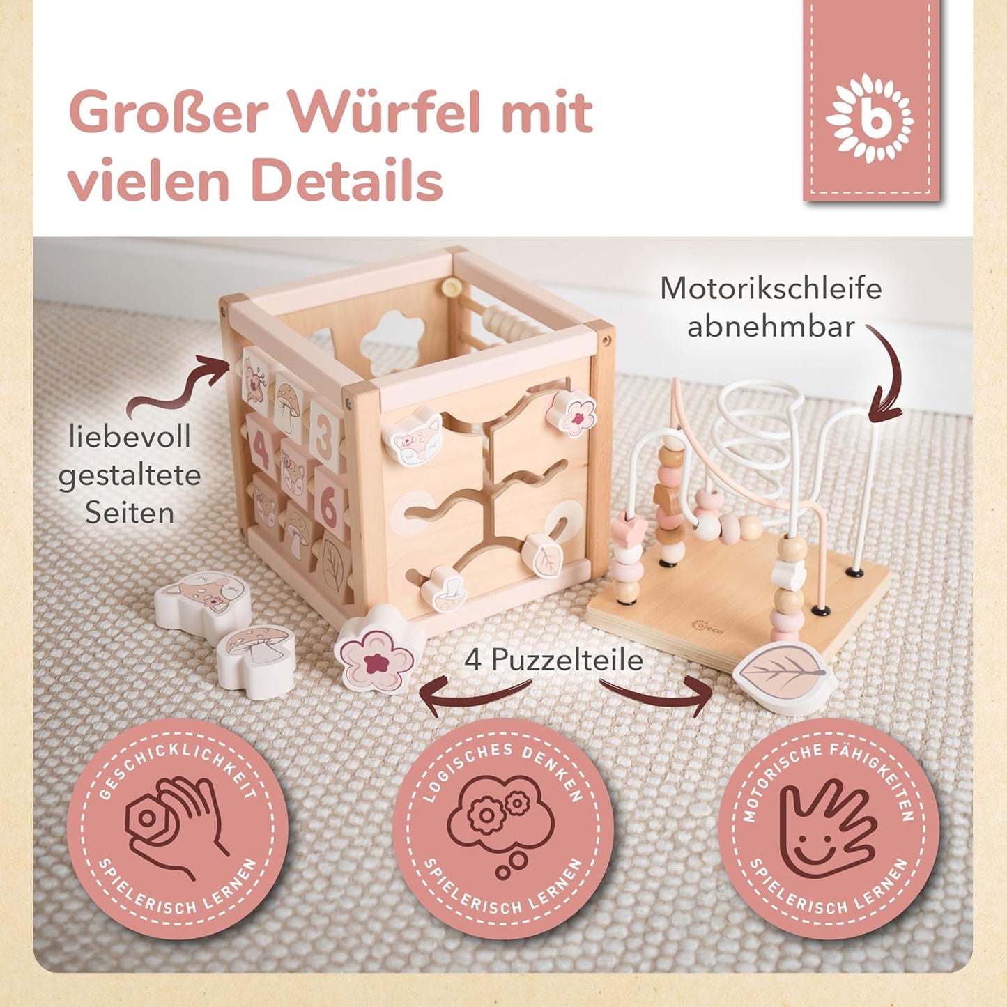Motorikwürfel Reh Ella, Reh Ella XL