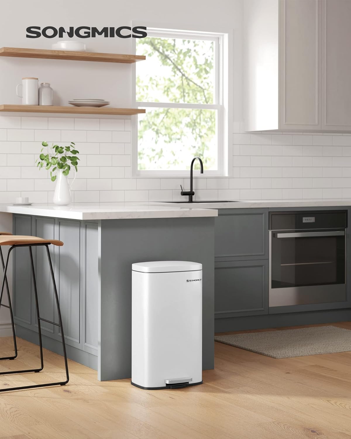 Treteimer mit Softclose und Inneneimer, LTB03WT, Weiss, 30 L