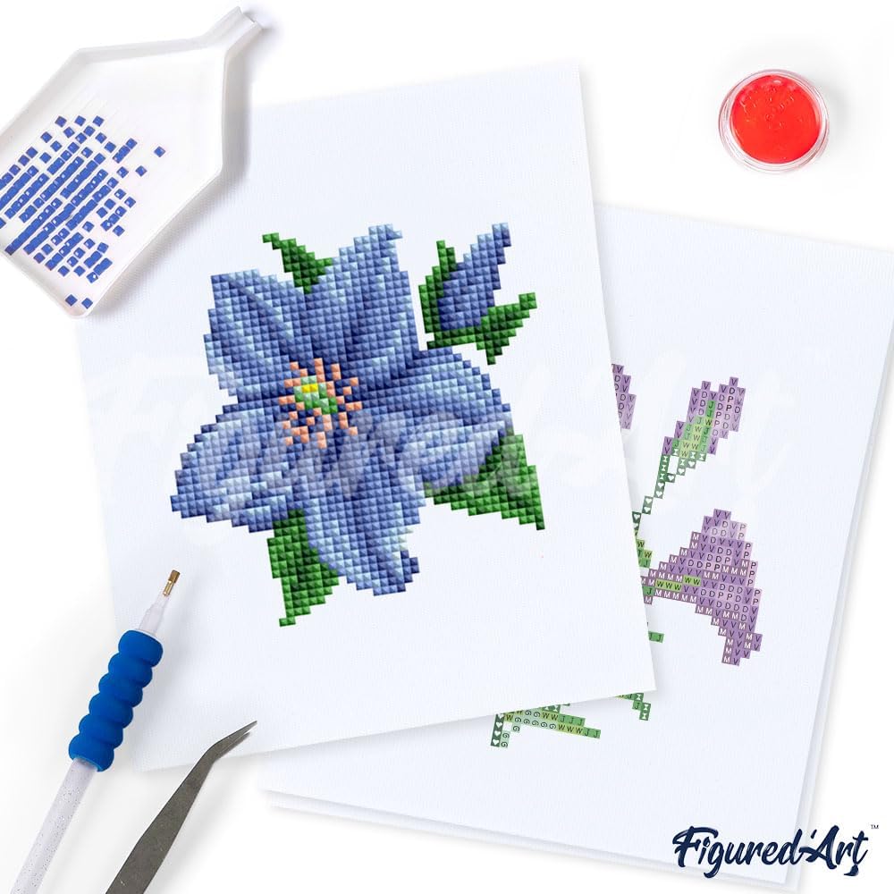 Mini Serie Diamond Painting Set mit 12 Stück, Blumen 2 PROBLEMYOUMUSTCHECK