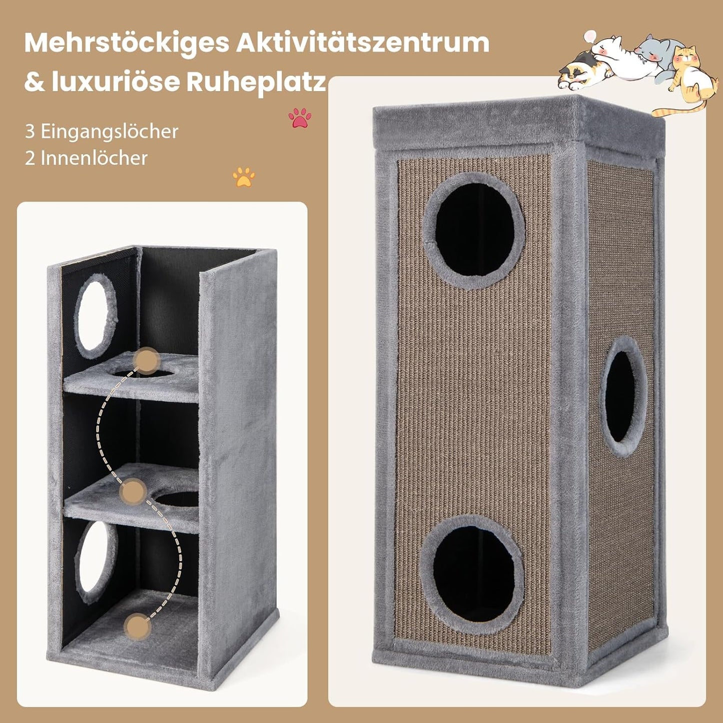 Kratztonne mit Höhlen, Grau