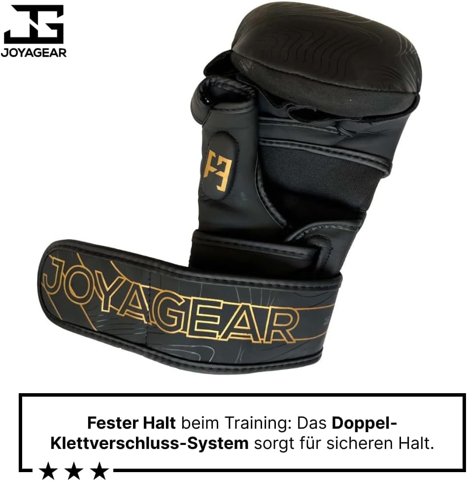 MMA Kampfsport-Handschuhe, Schwarz/Gold M
