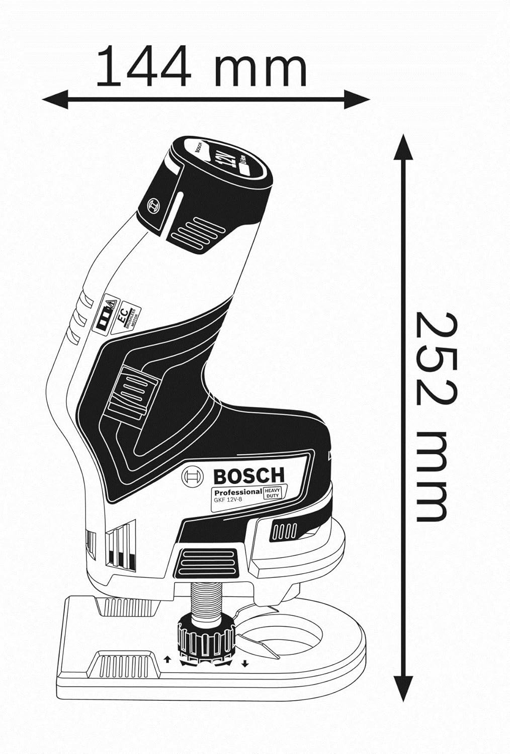 Gkf 12v-8, GKF 12V-8 (im Karton) / + 8mm Fräskopf-Schaft