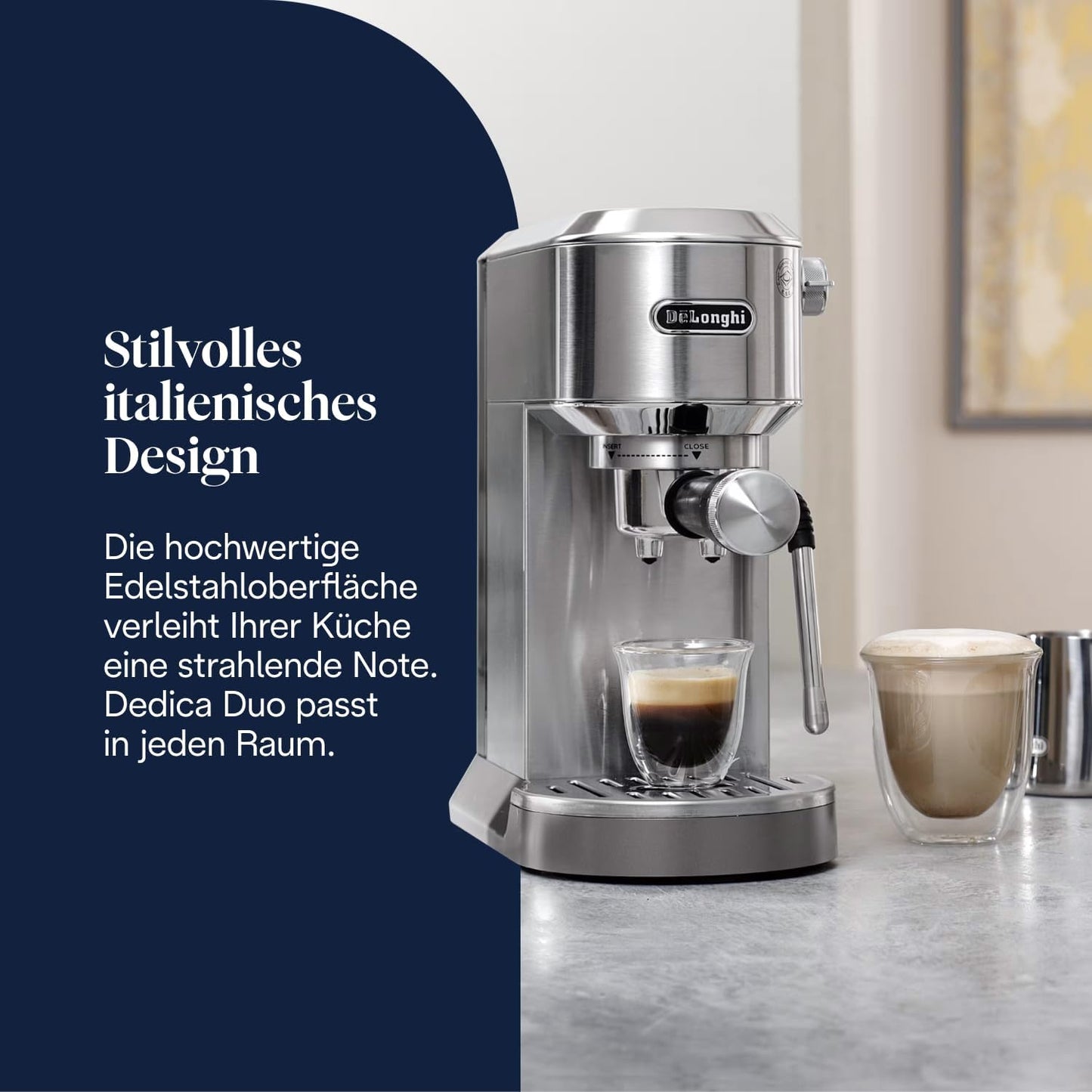 Siebträgermaschine Dedica Duo EC890.M, Metall Dedica 2025 mit Cold Brew