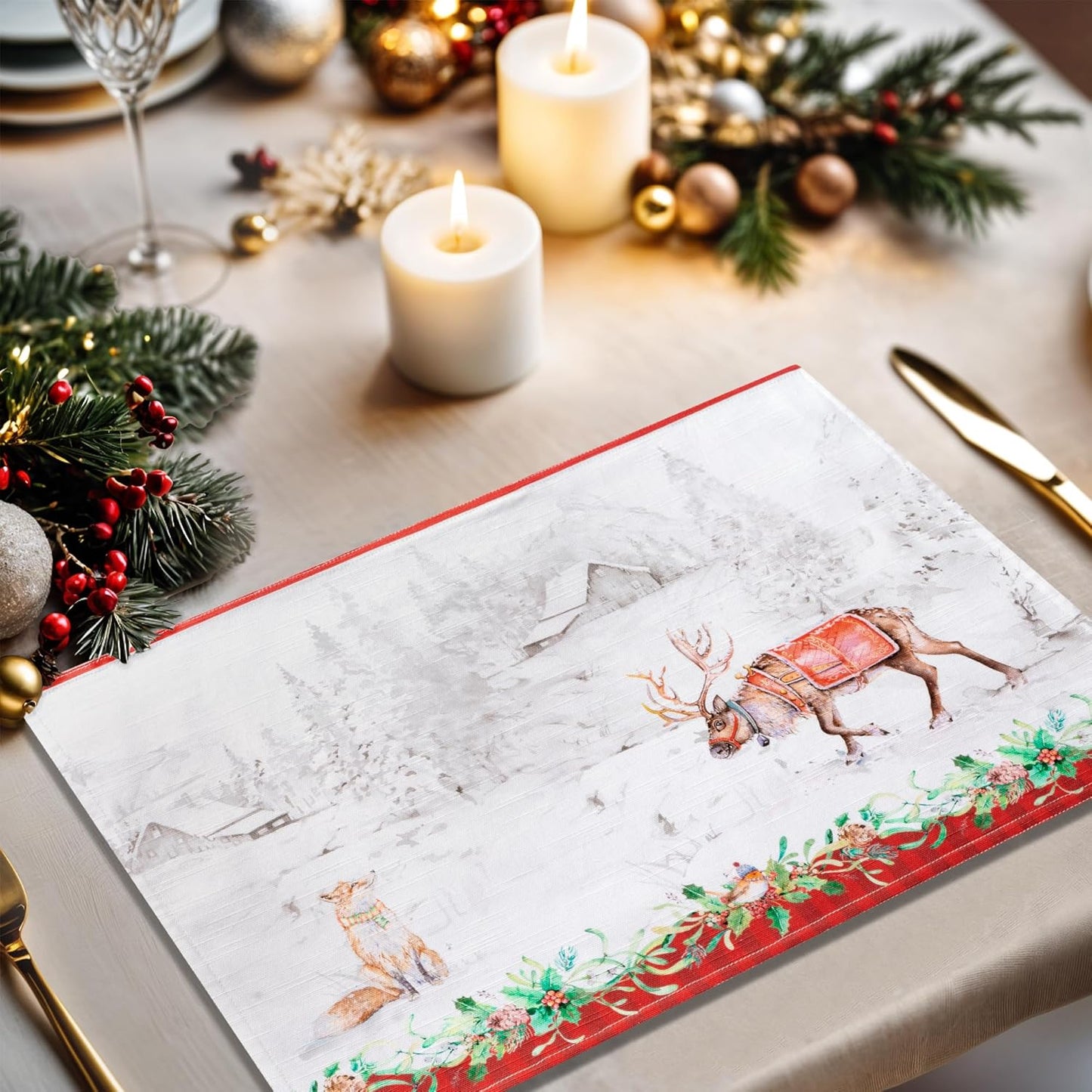 4-teiliges Tischset, 33cm x 48cm Christmas Tradition