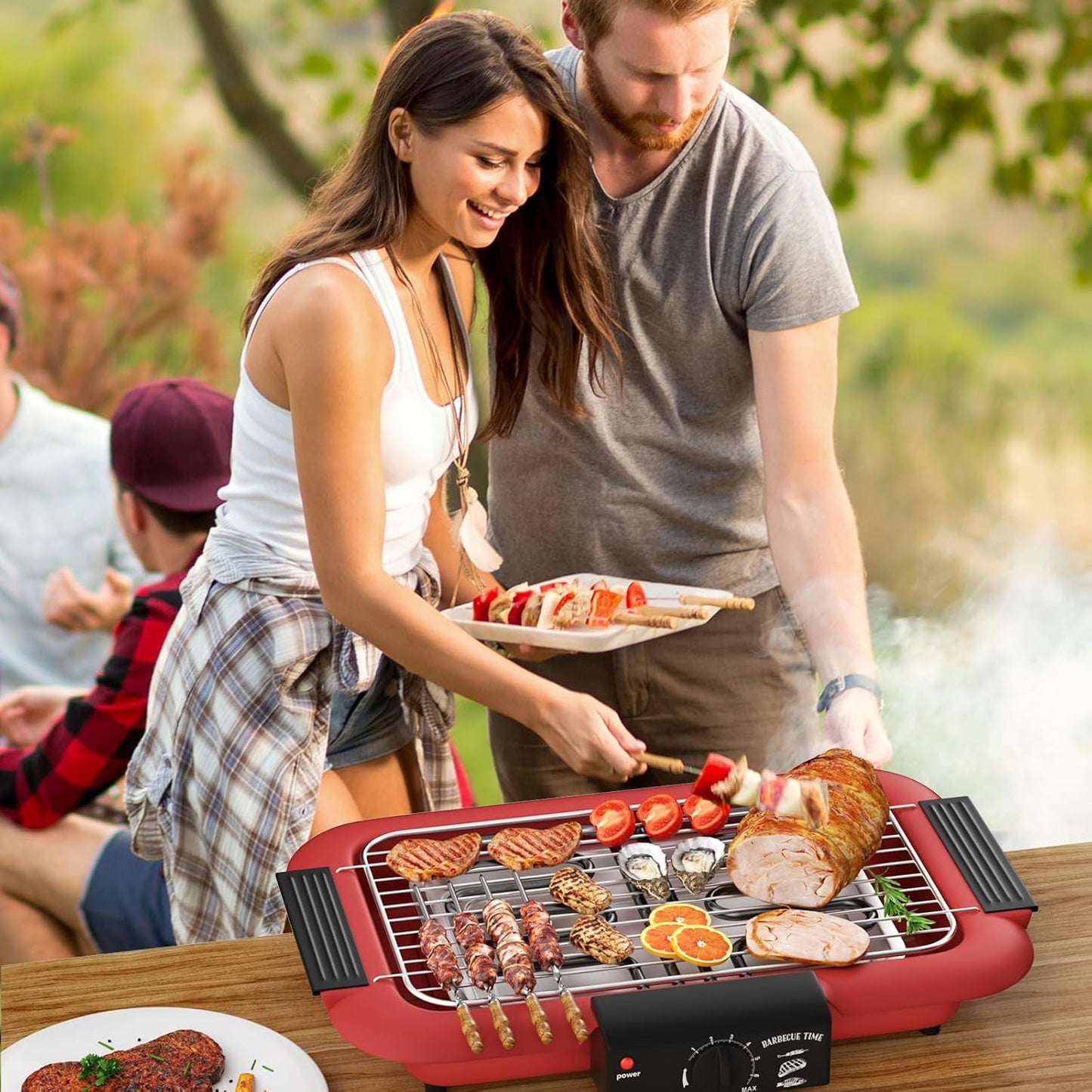 Elektrogrill Tischgrill, Klassisches Rot