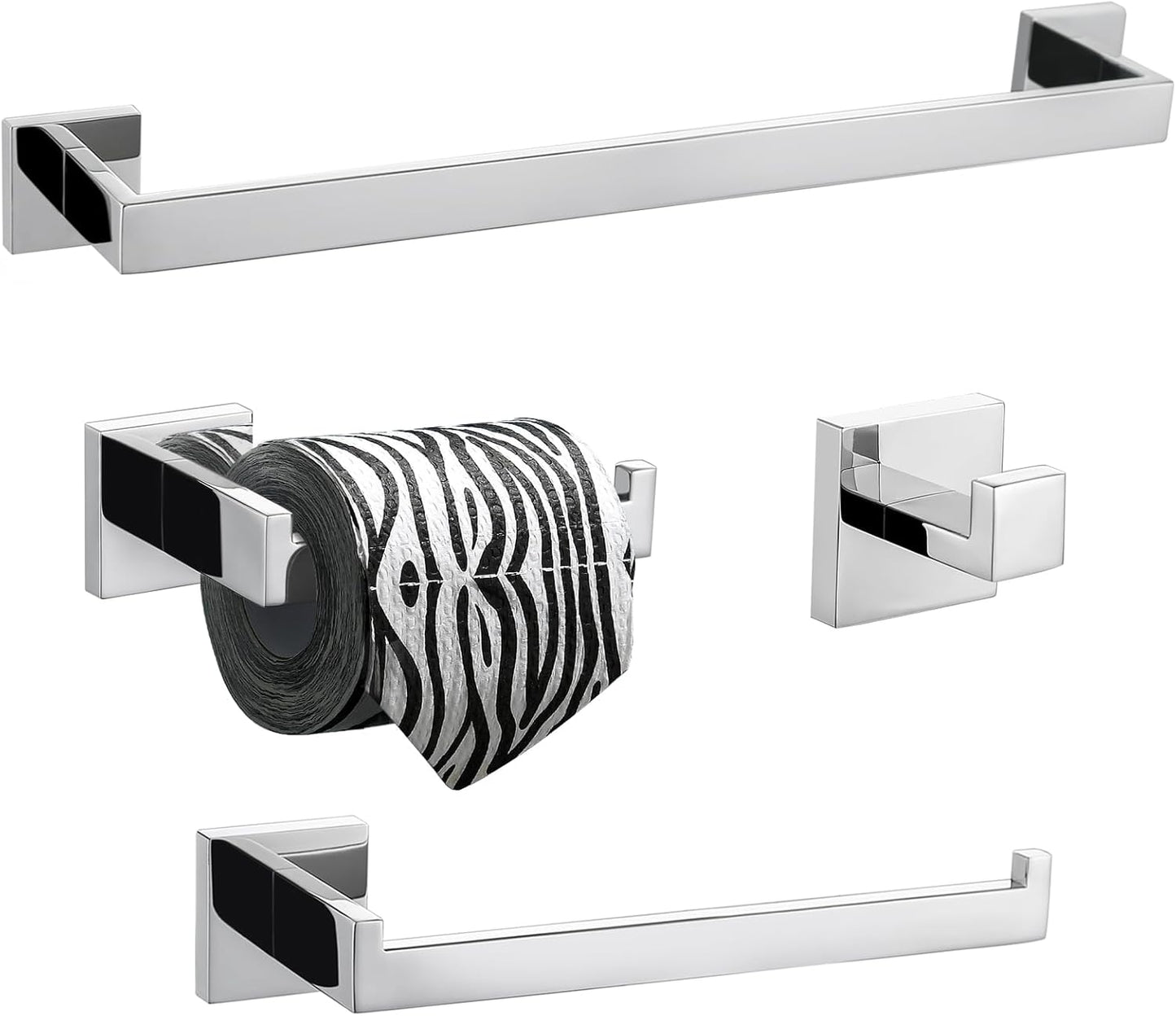 Bad-Hardware-Set (4-teilig, Edelstahl), 4-piece