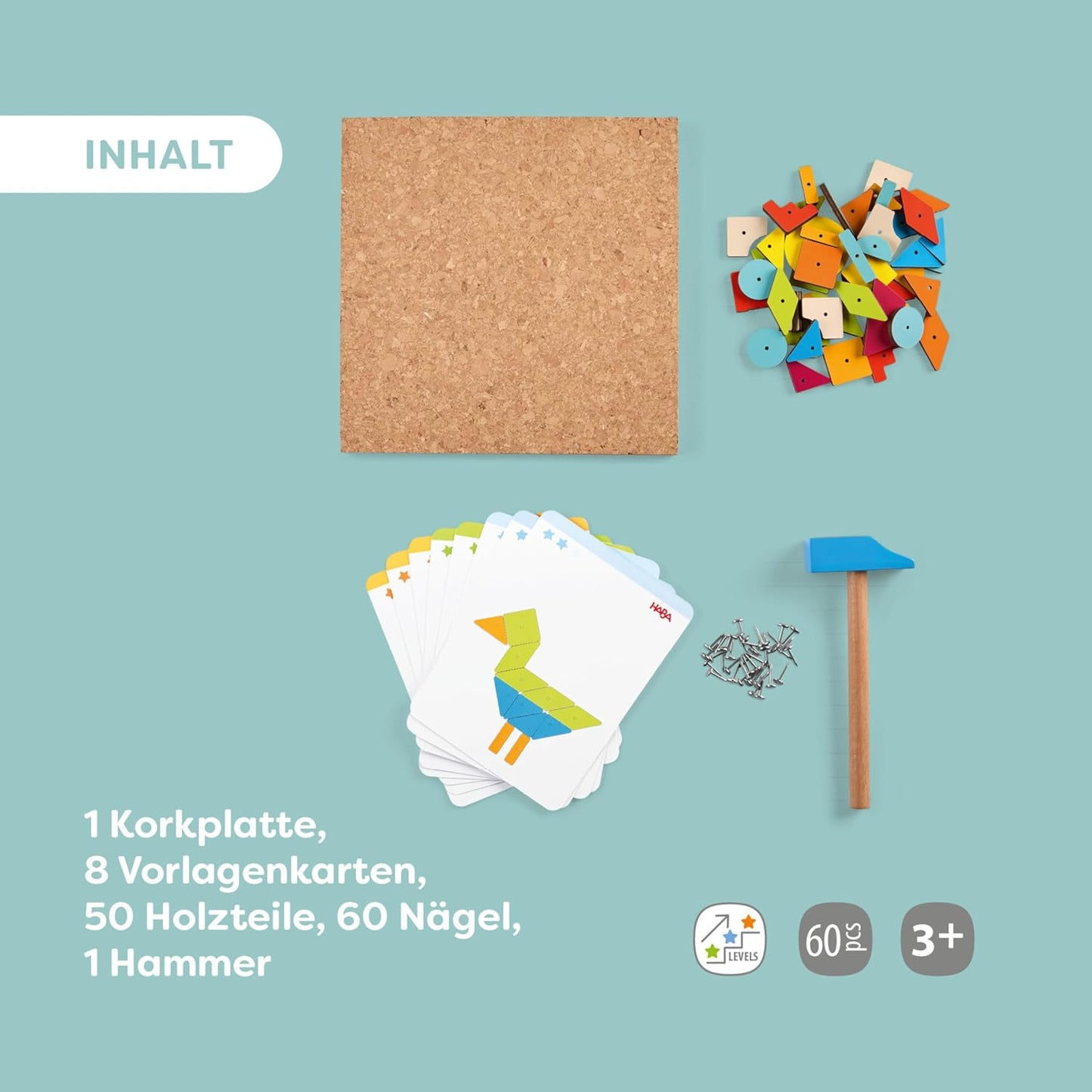Hammer-Nagelspiel Geo Formen
