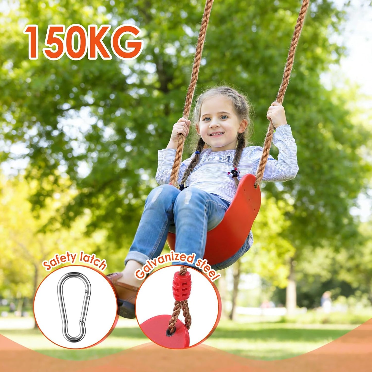 Kinderschaukel Outdoor mit verstellbarem Seil
