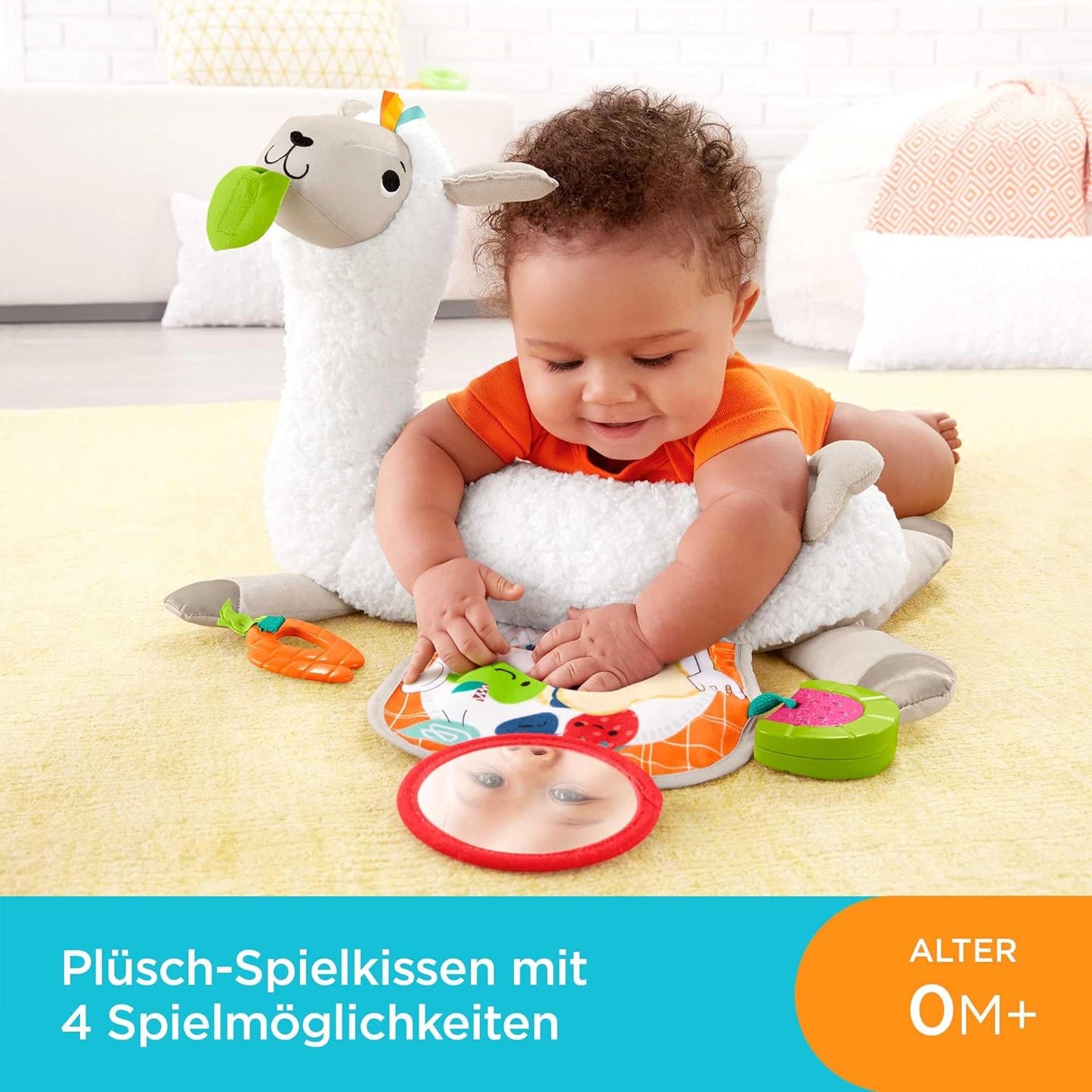 4-in-1 Lama Spielkissen für Babys, Lama