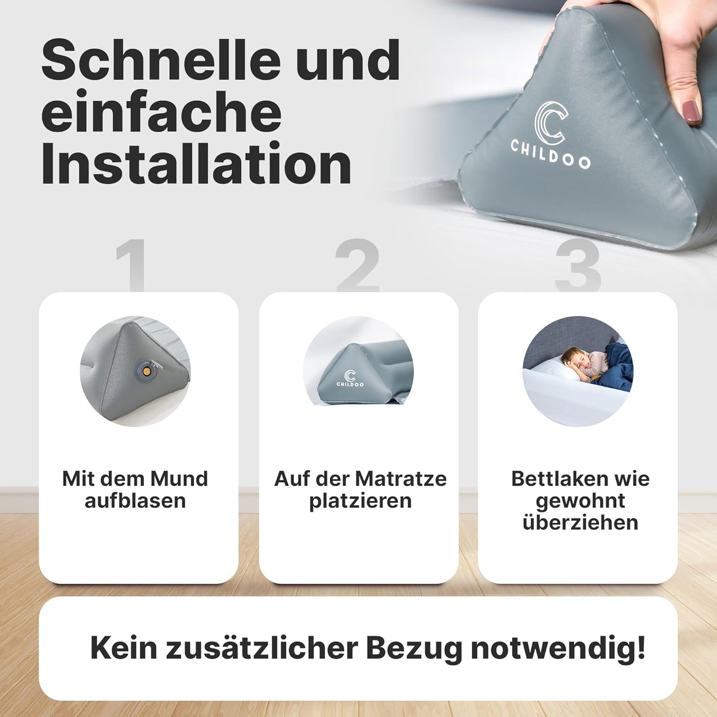 Aufblasbare Reise-Rausfallschutz für Kinder, Einzelpack