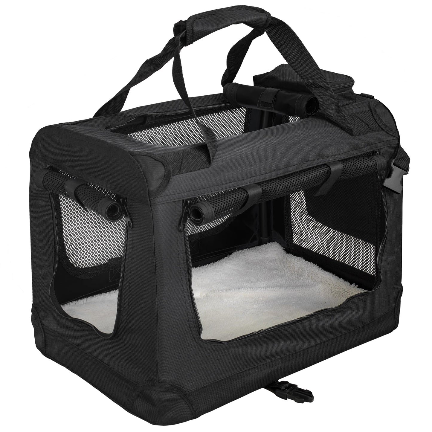 Faltbare Transportbox für Haustiere, S (50 x 35 x 36 cm) Schwarz