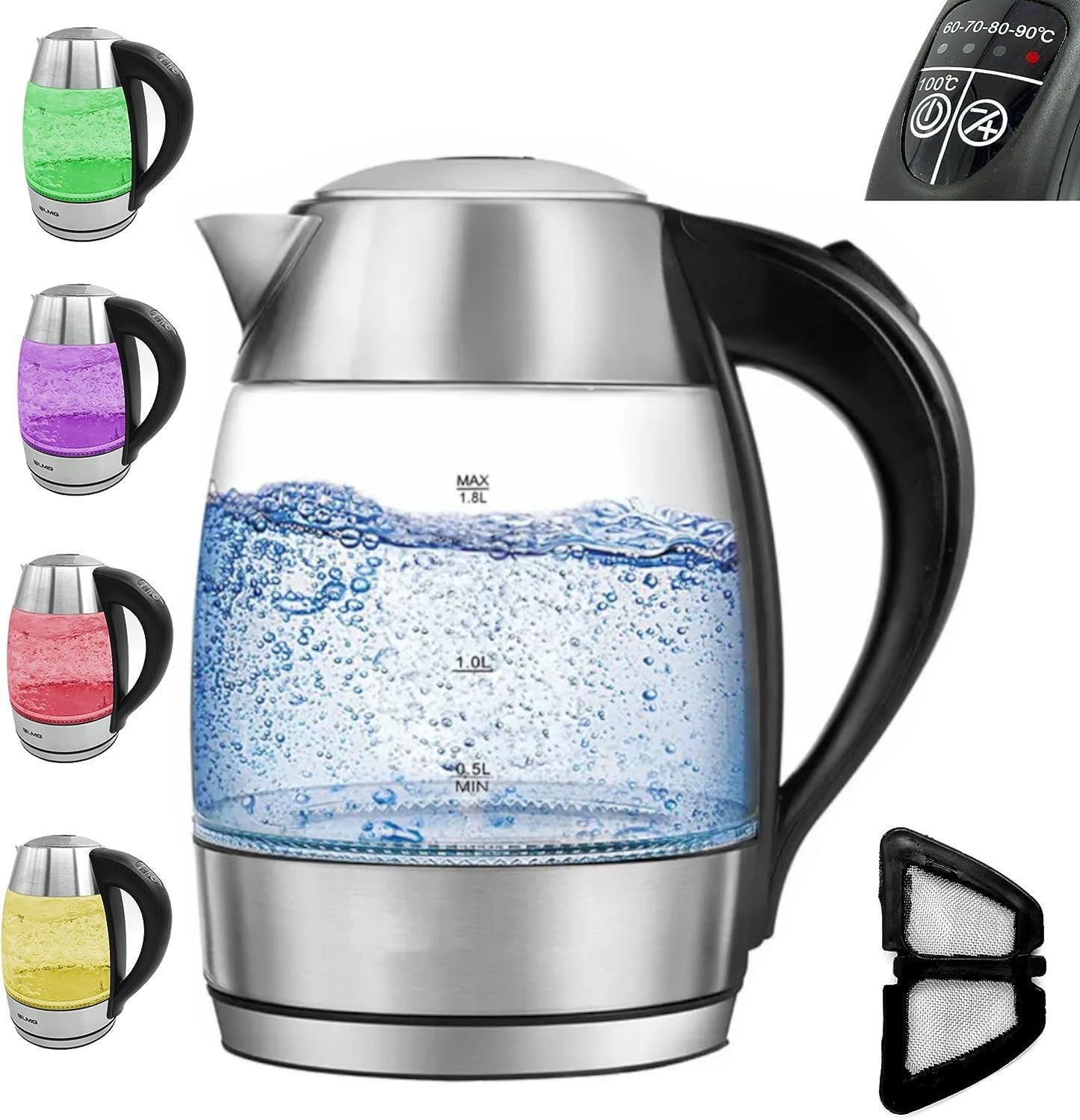 LED-Wasserkocher mit Temperatureinstellung