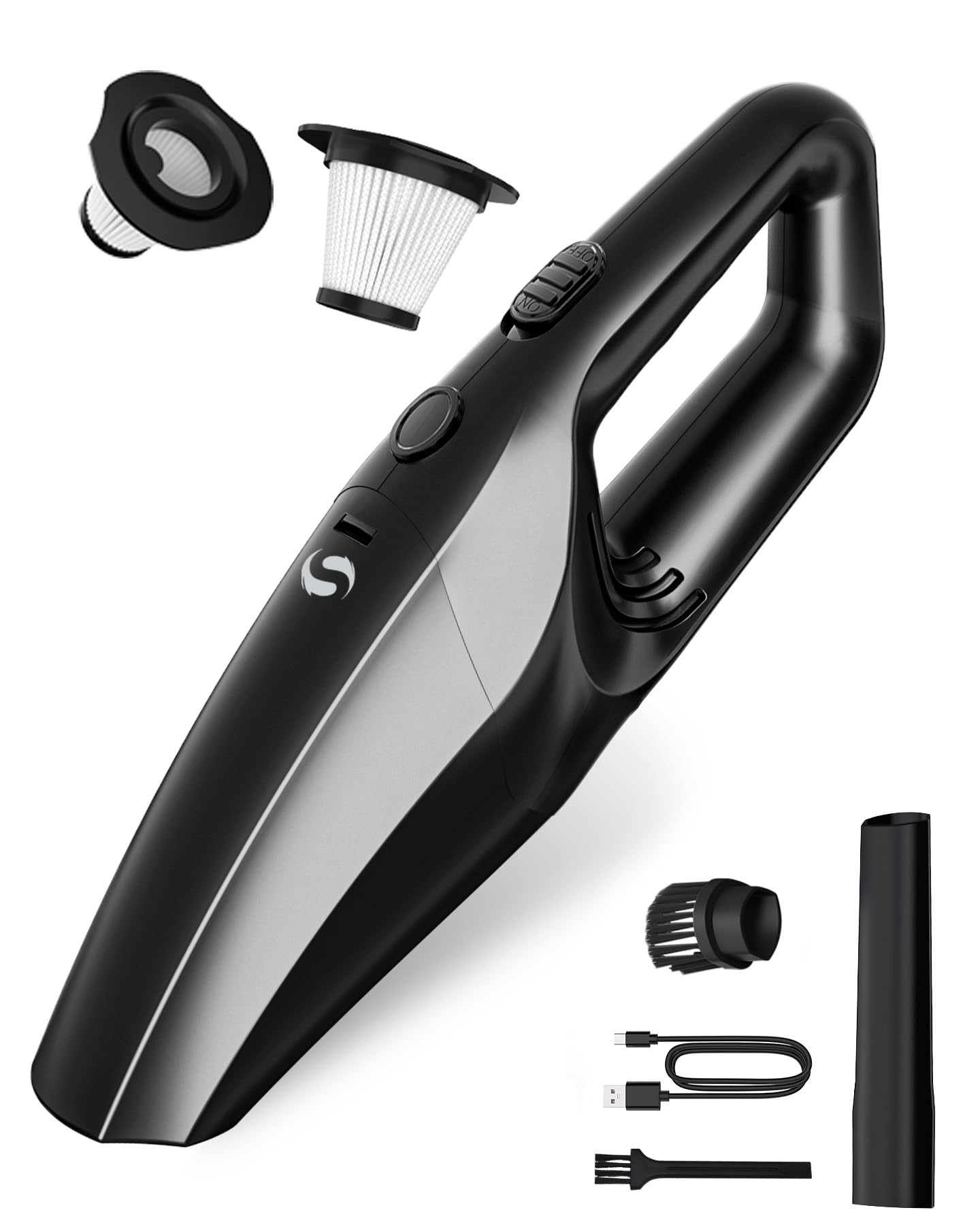 SM01 Handstaubsauger mit HEPA-Filter, Schwarz