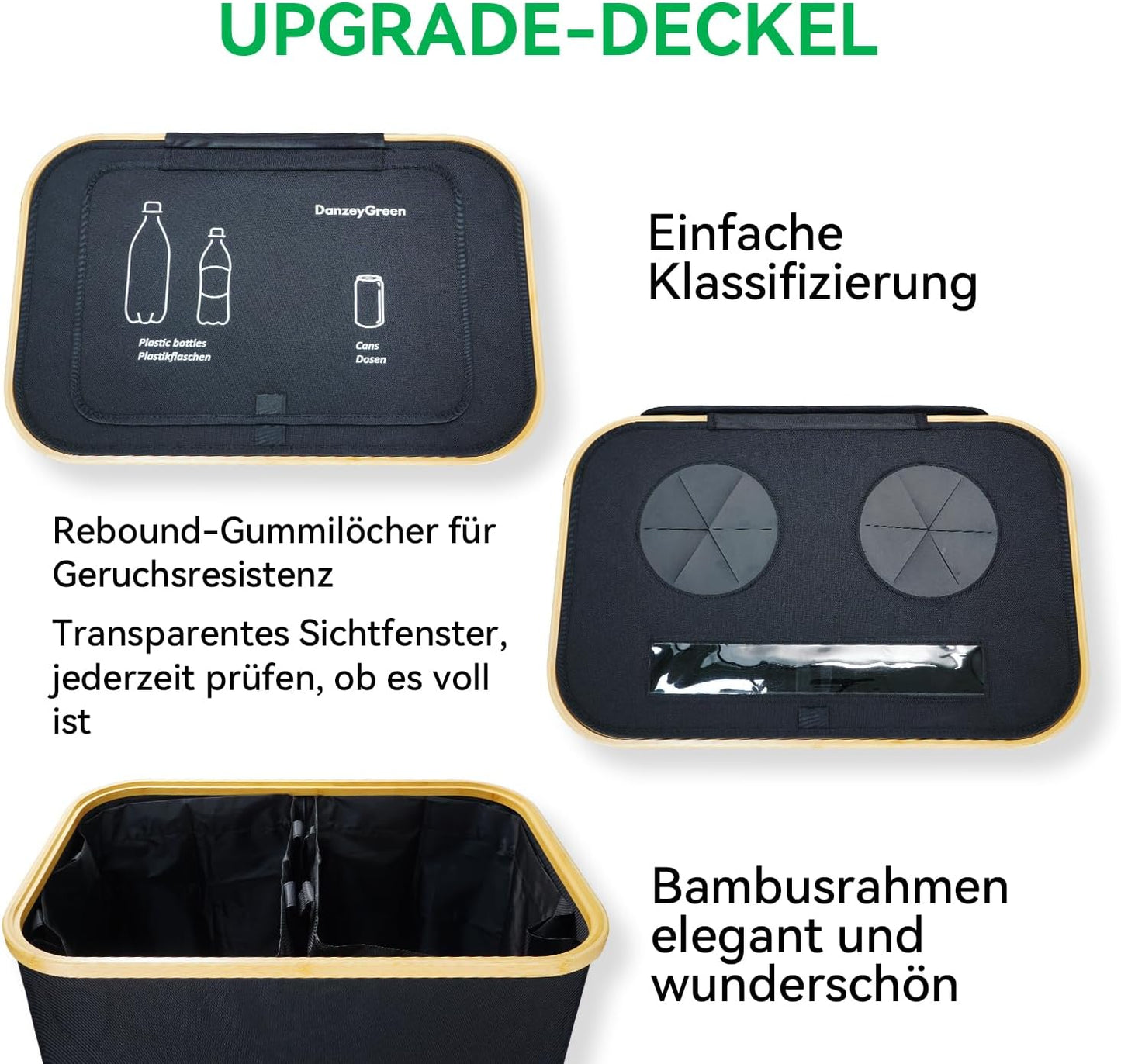 Pfandflaschen-Sammelbehälter mit 4 Flaschentaschen, 170L 4 bags