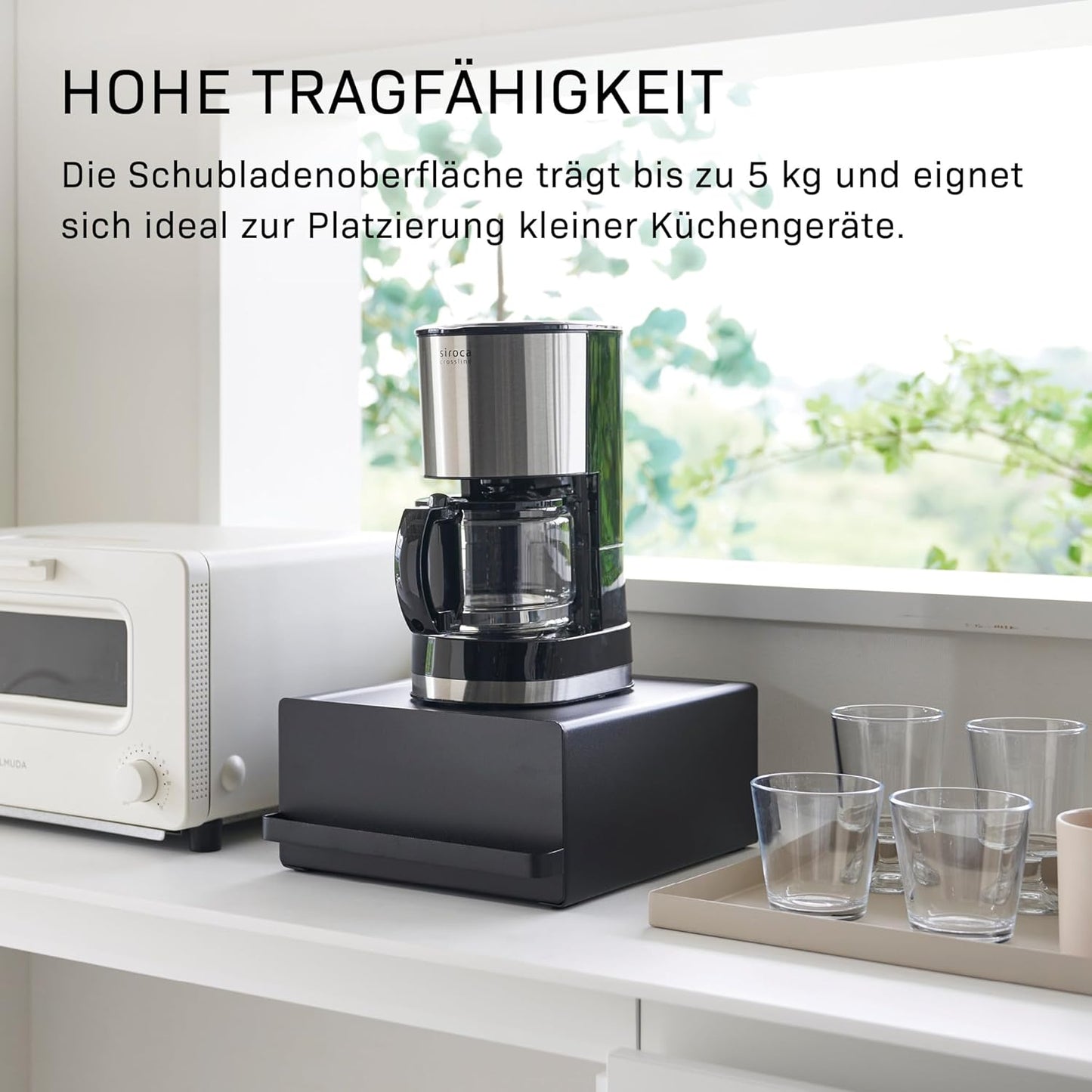 Tower Schubladenorganizer für Teebeutel/Kaffeekapseln, Schwarz