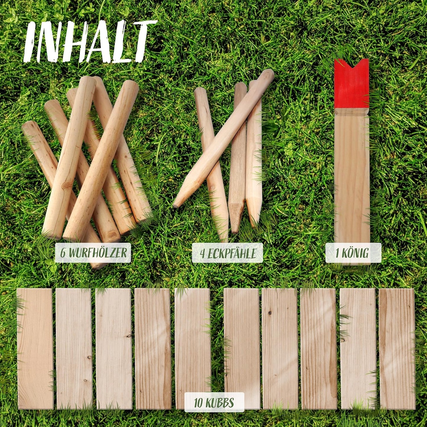 Kubb Wurfspiel, Kubb - 30 X 5,2 X 5,2 Cm König