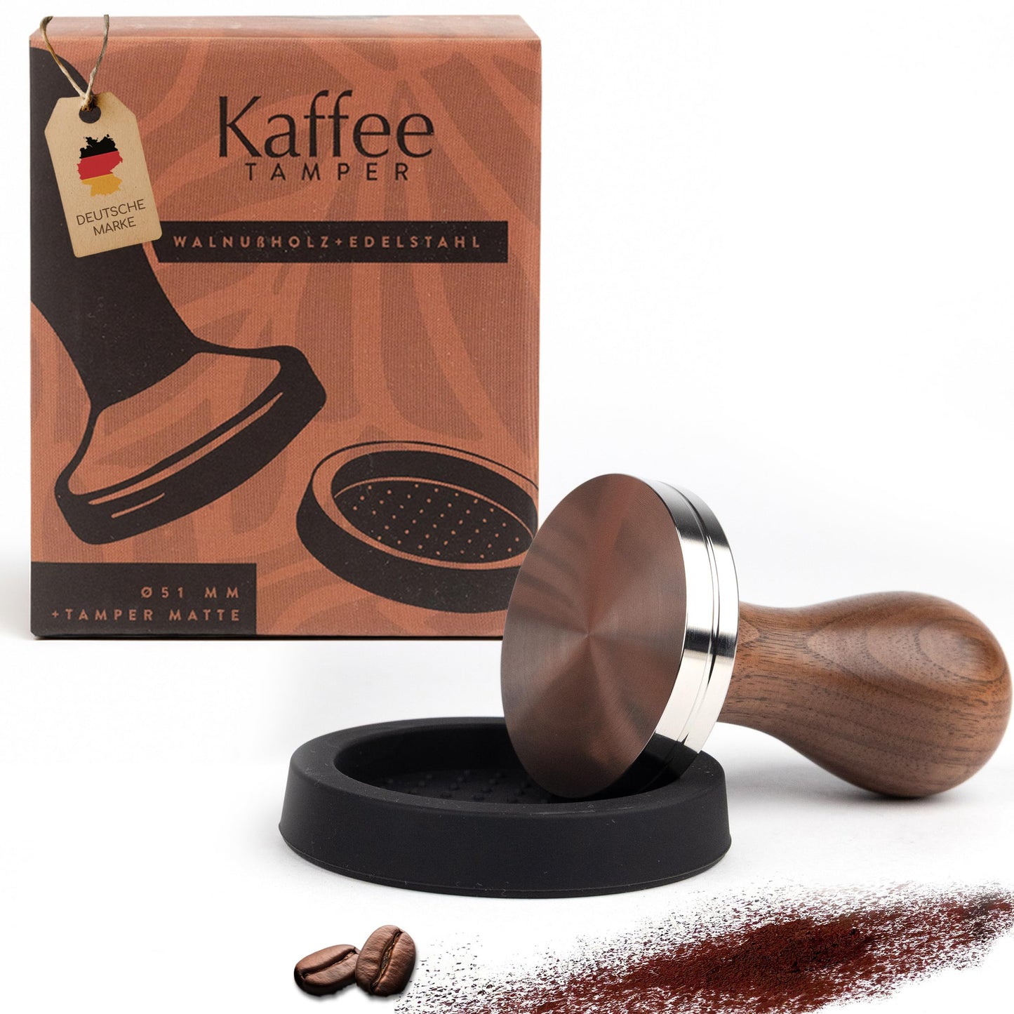 Barista Tamper, 58 mm, Walnussholz 58mm