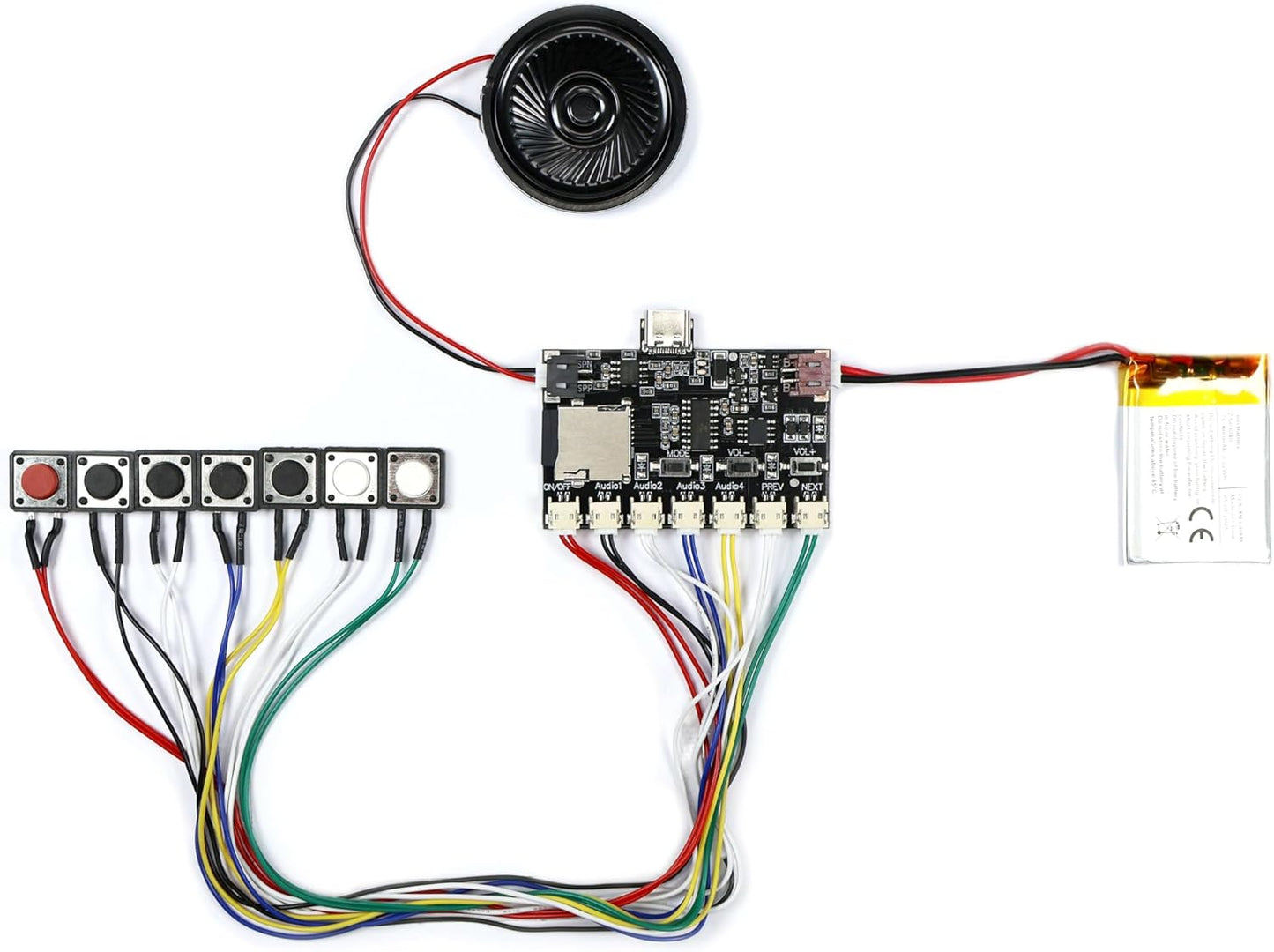 MP3 Soundmodul mit Tasten und Wiedergabeoptionen